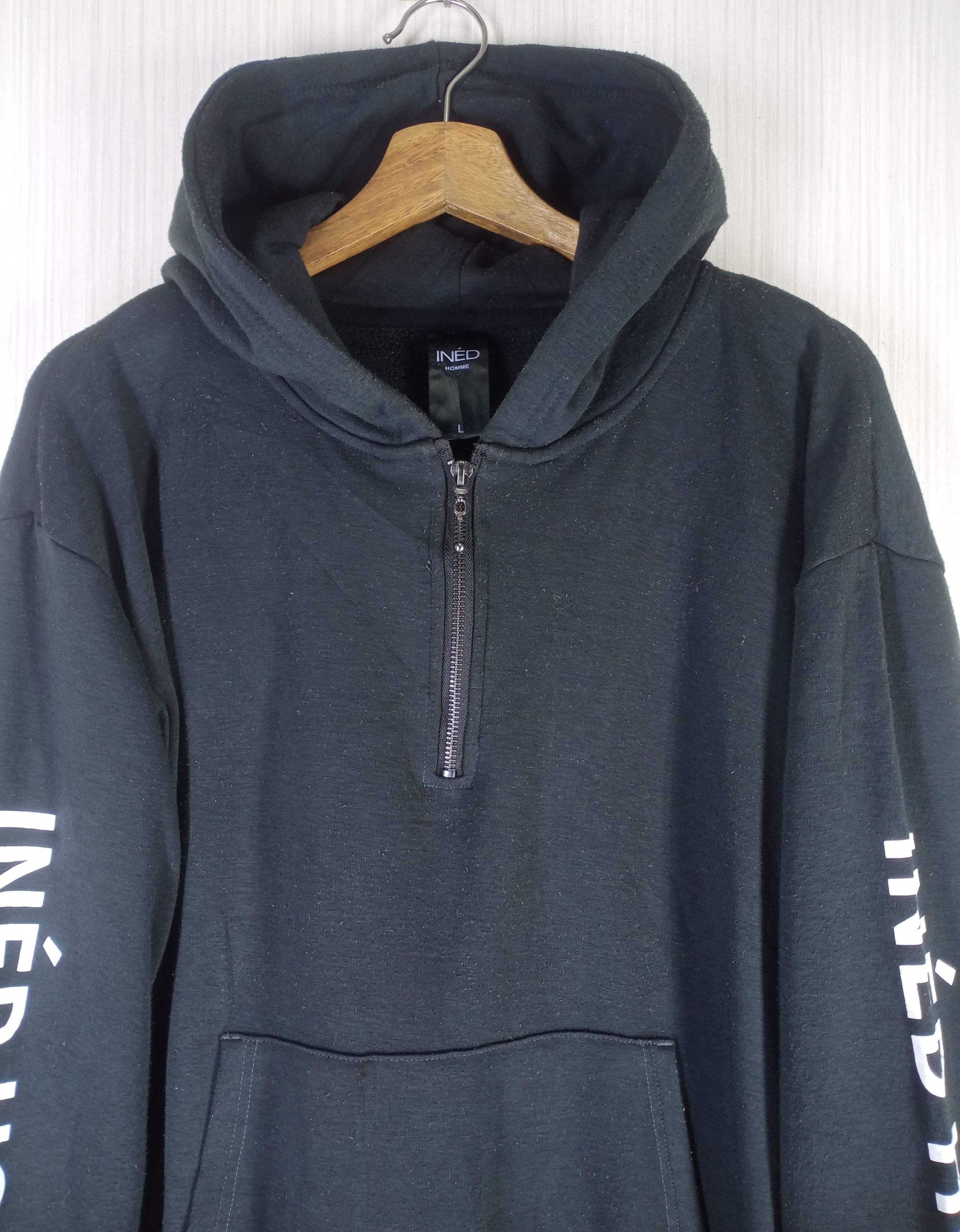 Issey Miyake Rare Vintage Ined Homme Issey Miyake Half Zipper Hoodie Size US L / EU 52-54 / 3 - 4 Thumbnail