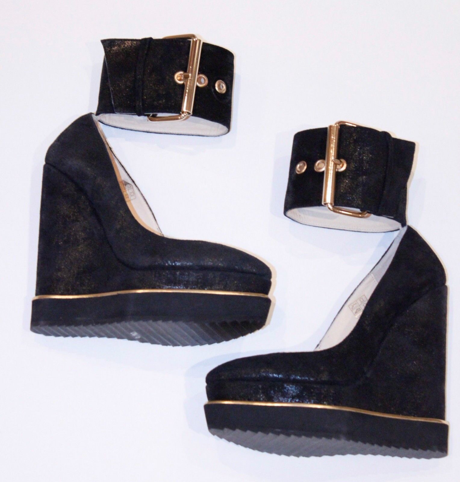 $300 PALOMA BARCELO Spain Platform WEDGE Ankle Strap Suede