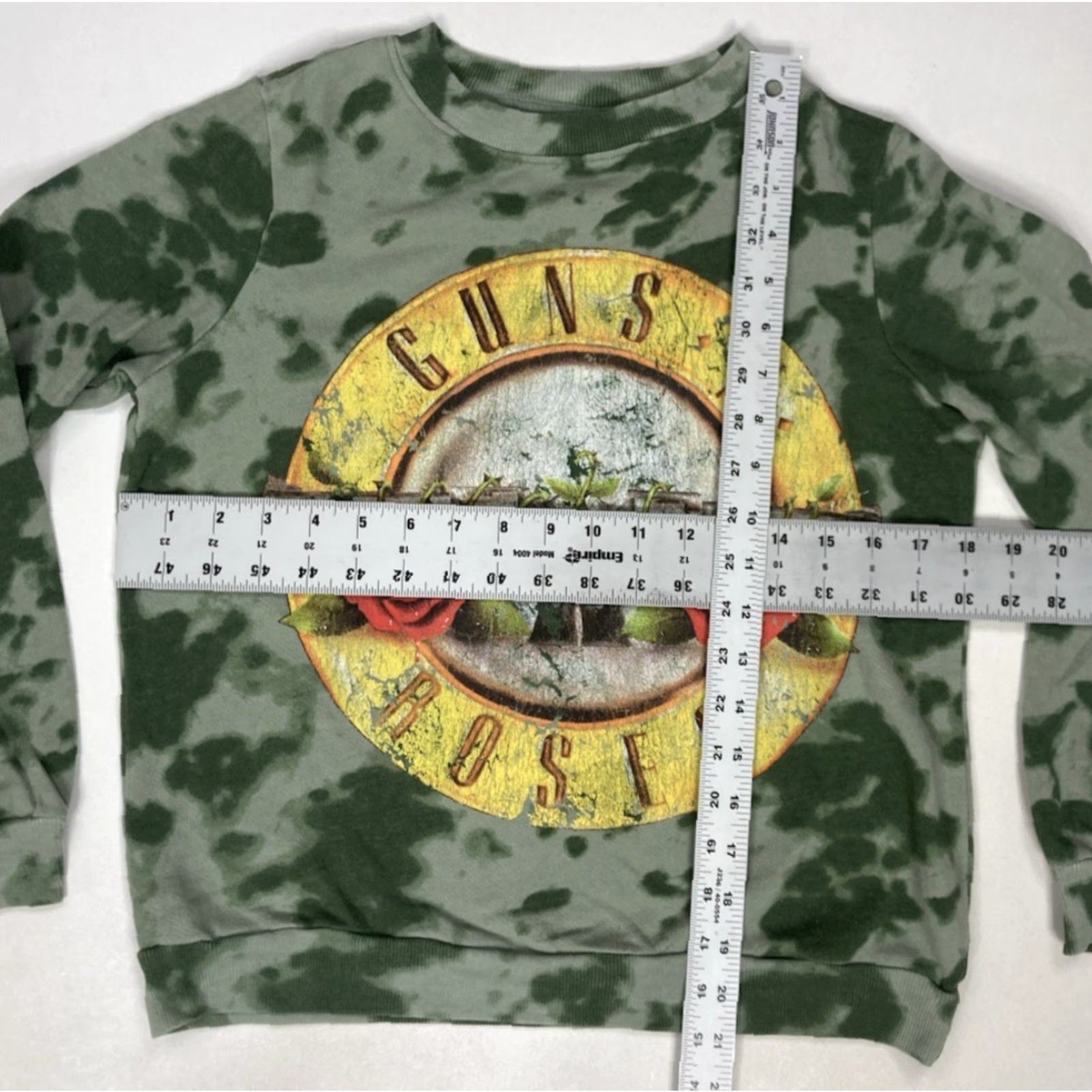 Vintage Guns N' Roses Logo Graphic Sweatshirt Women XS Green Tie Dye Music Shirt Pullover Crew Neck Vintage? Size XS / US 0-2 / IT 36-38 - 4 Thumbnail