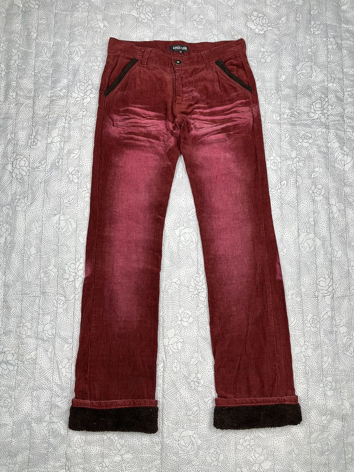 LOWBOX Distressed Corduroy Pants Lowbox Japanese Brand Size US 30 / EU 46 - 2 Thumbnail