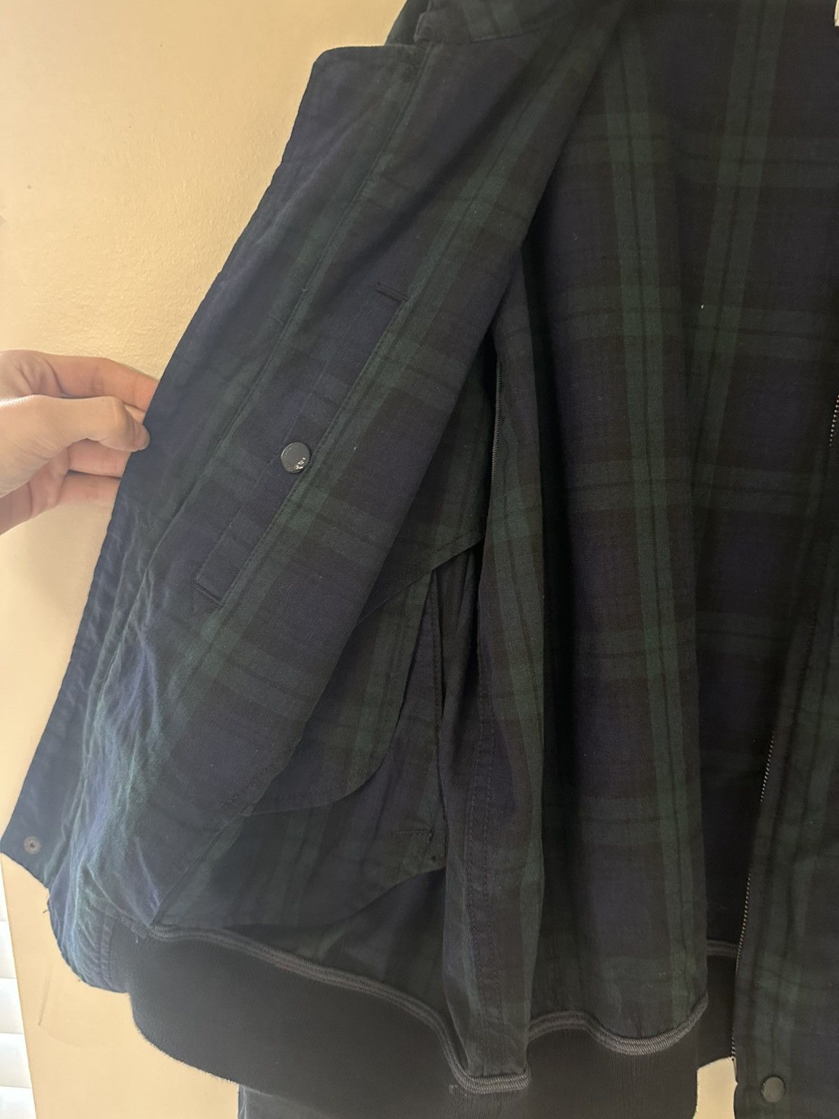 Engineered Garments Navy Check Bomber Jacket Size US S / EU 44-46 / 1 - 7 Thumbnail