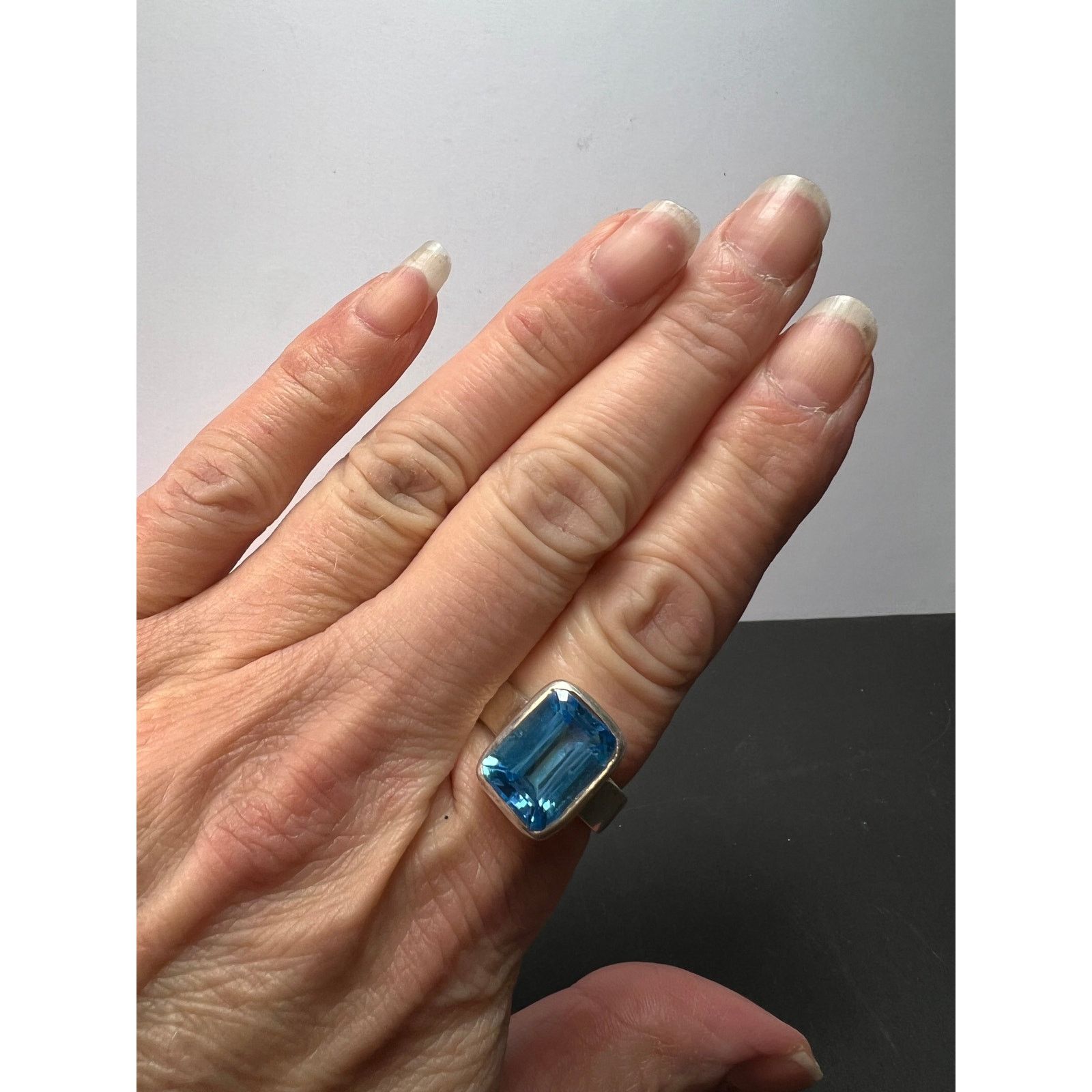Other NEW Swiss blue topaz sterling silver ring size 10 Size ONE SIZE - 2 Thumbnail