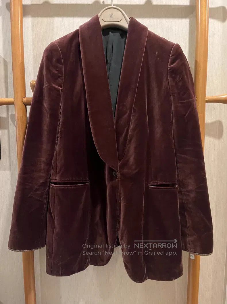 Brunello Cucinelli Brunello Cucinelli Velvet Beaded Suit Jacket Size XS / US 0-2 / IT 36-38 - 1 Thumbnail