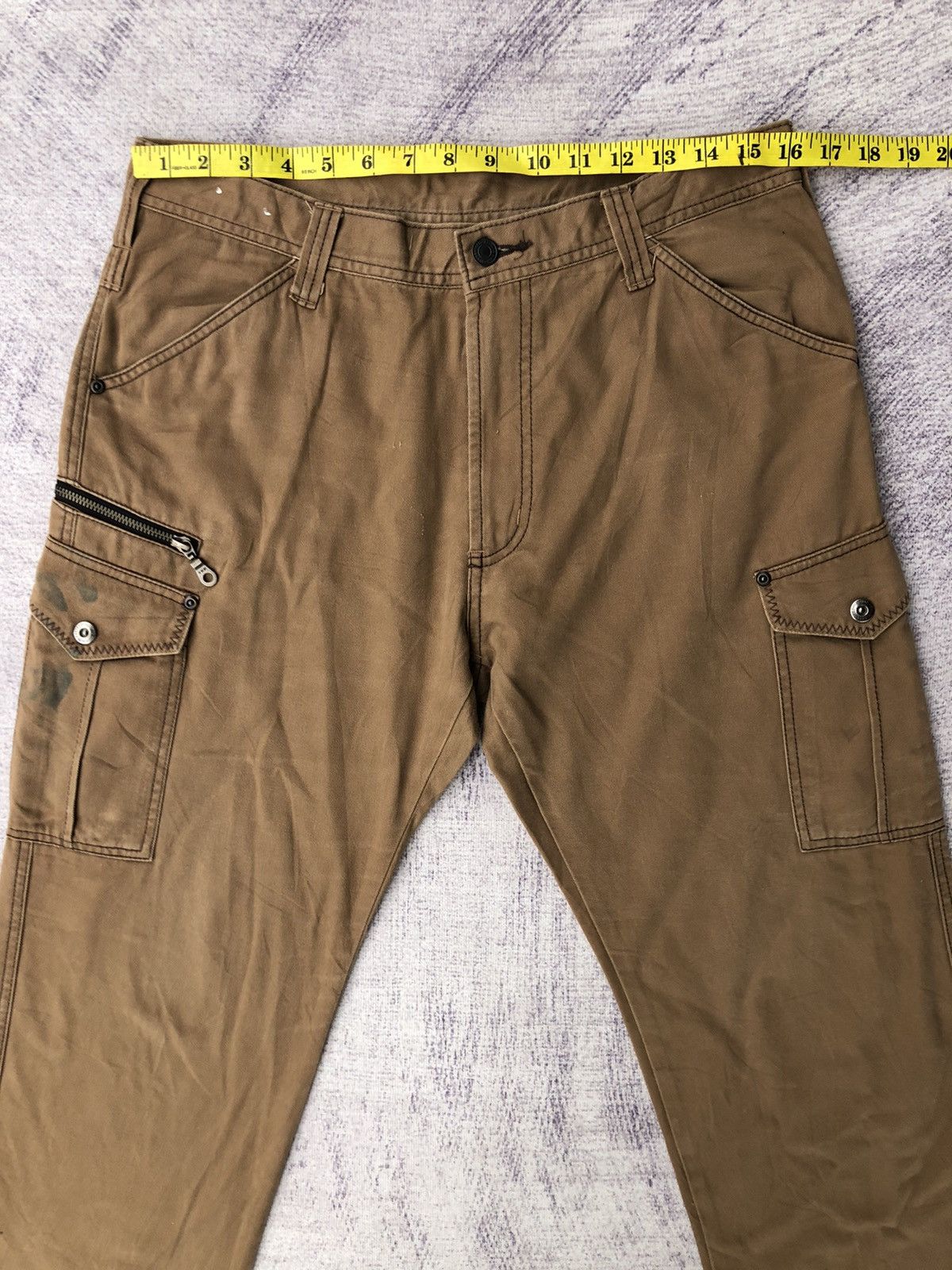 Designer × Japanese Brand y2k Brown Cargo Multipocket Tactical Utility Pants Size US 32 / EU 48 - 2 Thumbnail