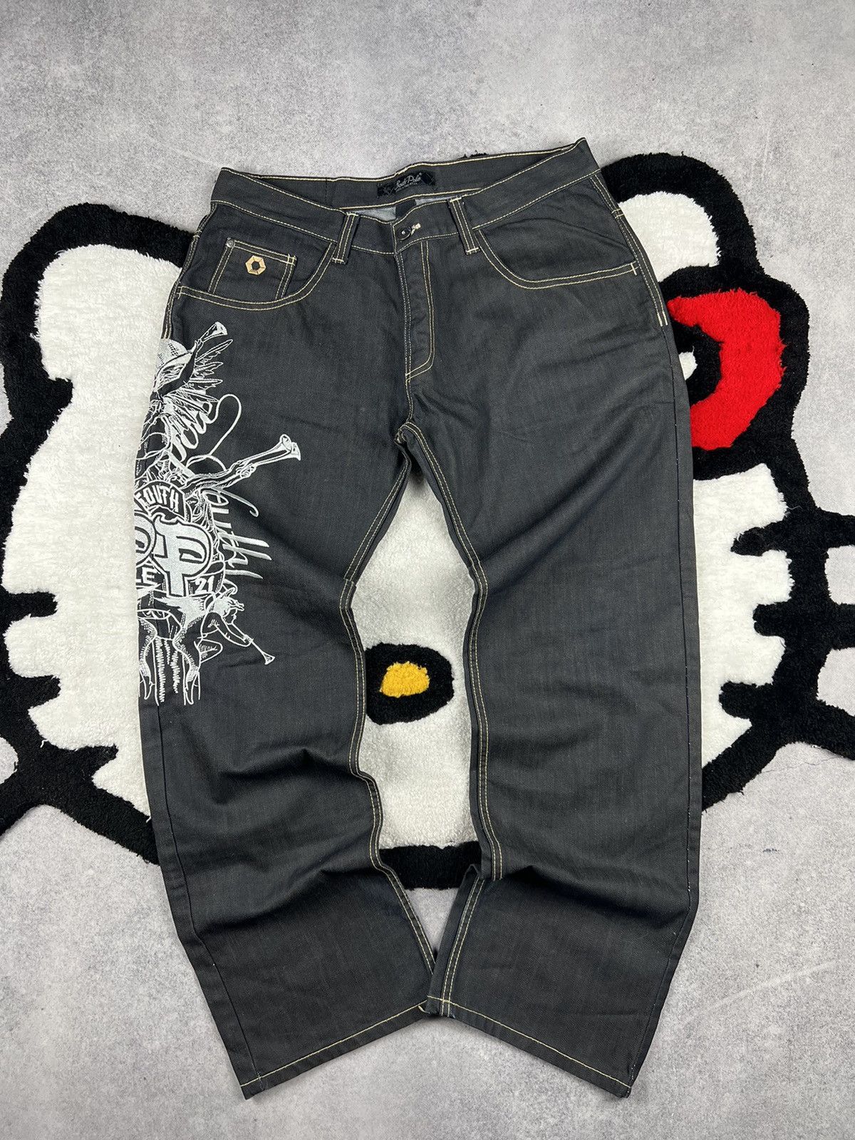 Southpole Vintage SouthPole Baggy Rap Embroidery Logo Y2K Jeans Size US 36 / EU 52 - 6 Thumbnail