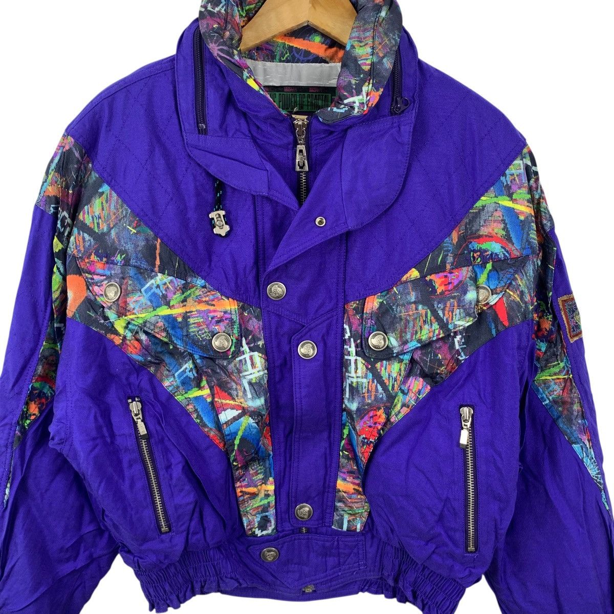 Vintage Vintage KILLY JAPAN SKI Winter Hiking Outdoor Fractal Jacket Size L / US 10 / IT 46 - 6 Thumbnail