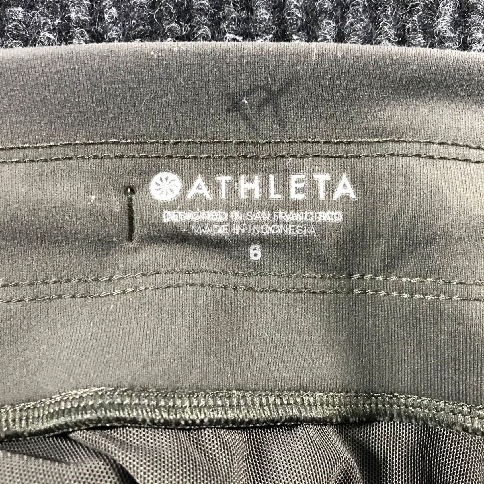 Athleta Athleta Jogger Pants Womens Olive Green Nylon Stretch 6 Adjustable Waist Pockets Tapered Leg Casual Activewear Size 28" / US 6 / IT 42 - 7 Thumbnail