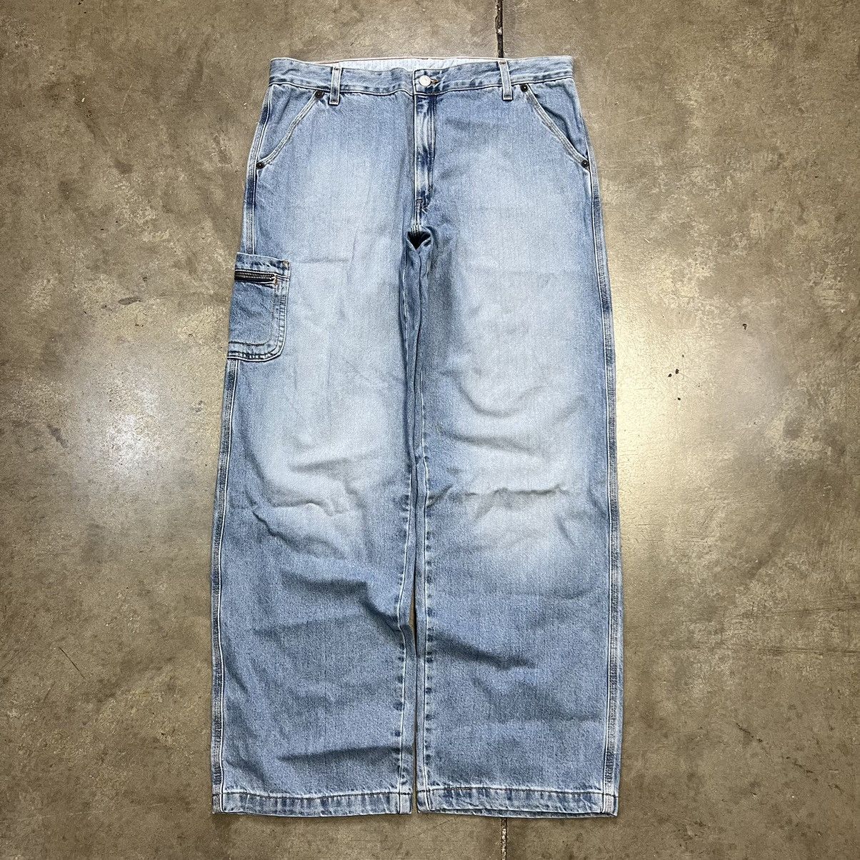 Levi's × Vintage Vintage Y2K Levi’s Wide Leg Baggy Cargo Denim Jeans Faded Size US 35 - 1 Thumbnail