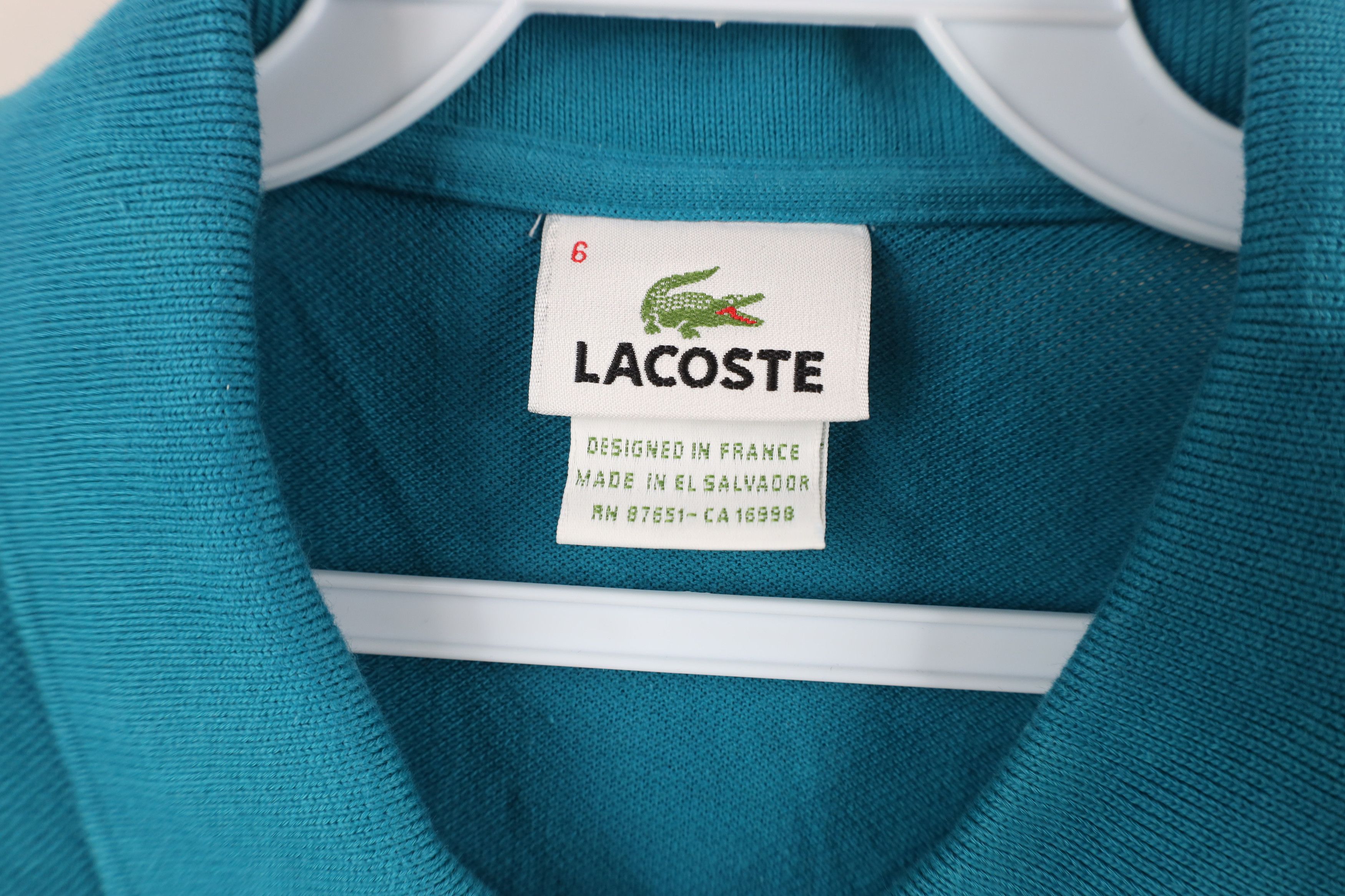 Lacoste × Vintage Lacoste Croc Logo Pique Cotton Golf Tennis Polo Teal Size US XL / EU 56 / 4 - 9 Thumbnail