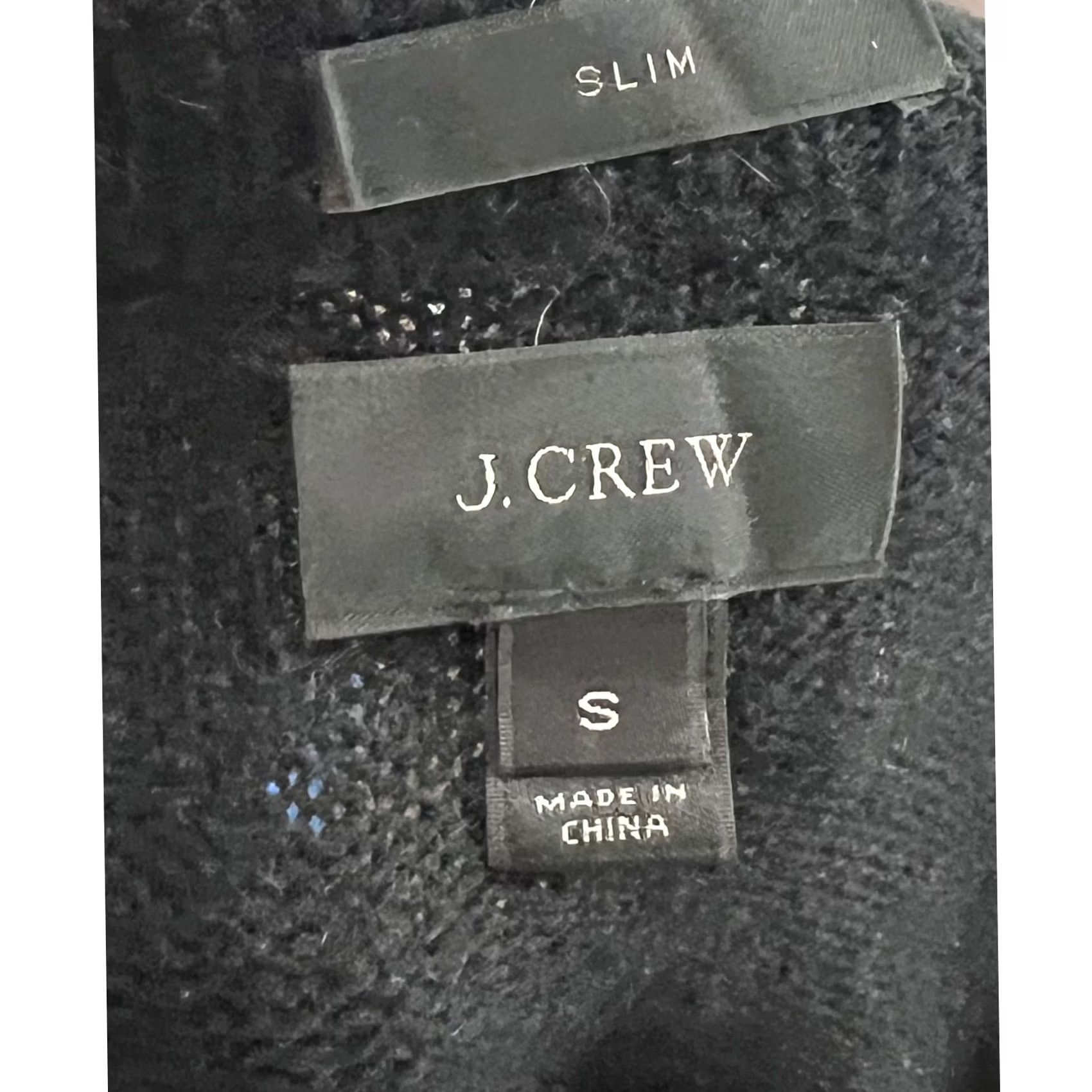 J.Crew J. Crew Sweater Mens Small Slim Merino Wool Black Crewneck Pullover Elbow Patch Shirt Boys Womens? Size US S / EU 44-46 / 1 - 6 Thumbnail