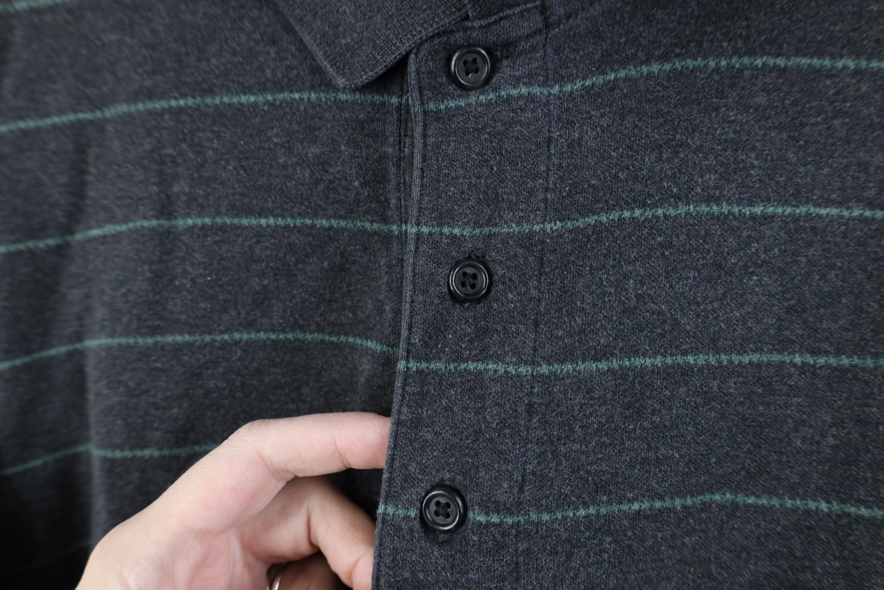 Lands' End Vintage Lands End Striped Heavyweight Long Sleeve Polo Shirt Size US L / EU 52-54 / 3 - 4 Thumbnail