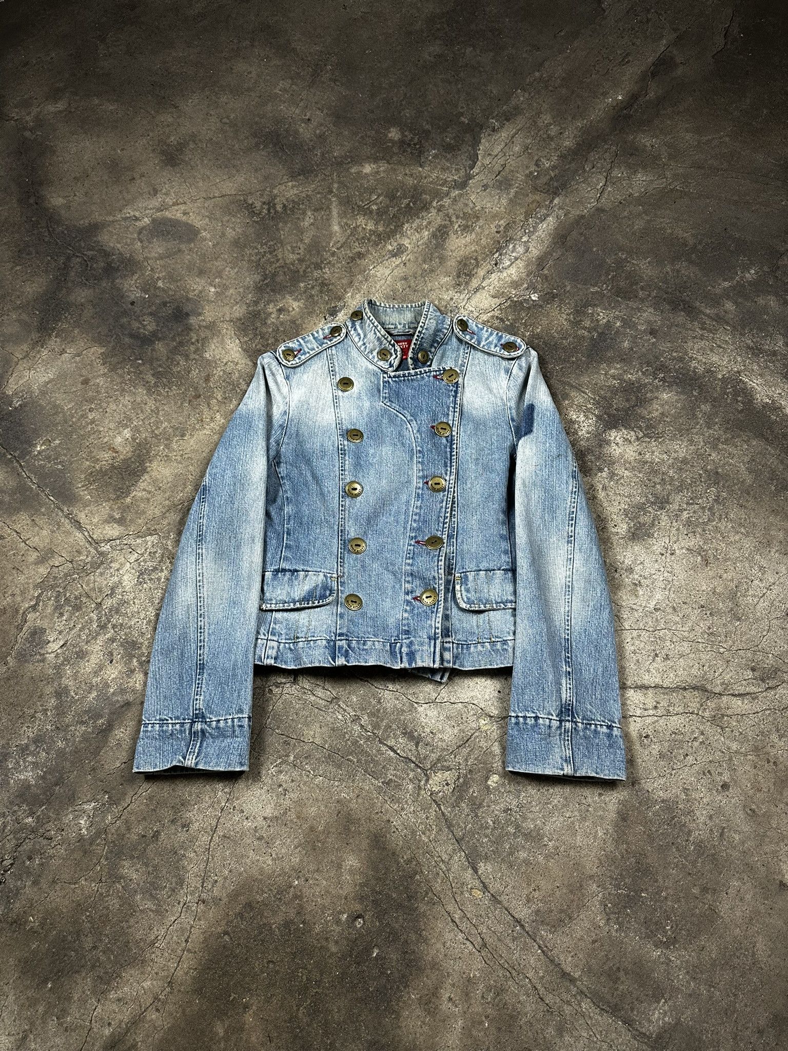 Miss Sixty 2000s Miss Sixty Avant Garde Faded Denim Boxy Y2k Jacket Size L / US 10 / IT 46 - 1 Thumbnail