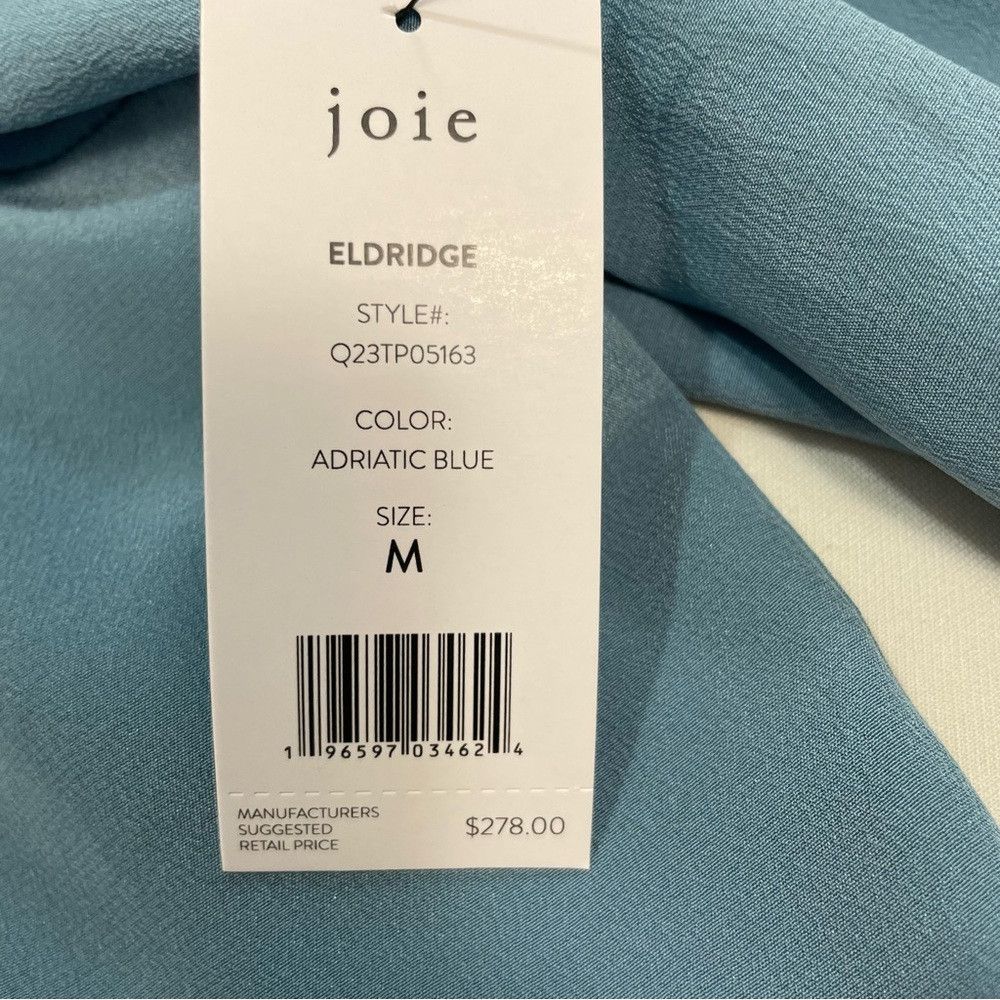 Joie NWT New $278 Joie Eldridge Blue Silk Blouse Size M Size M / US 6-8 / IT 42-44 - 7 Thumbnail