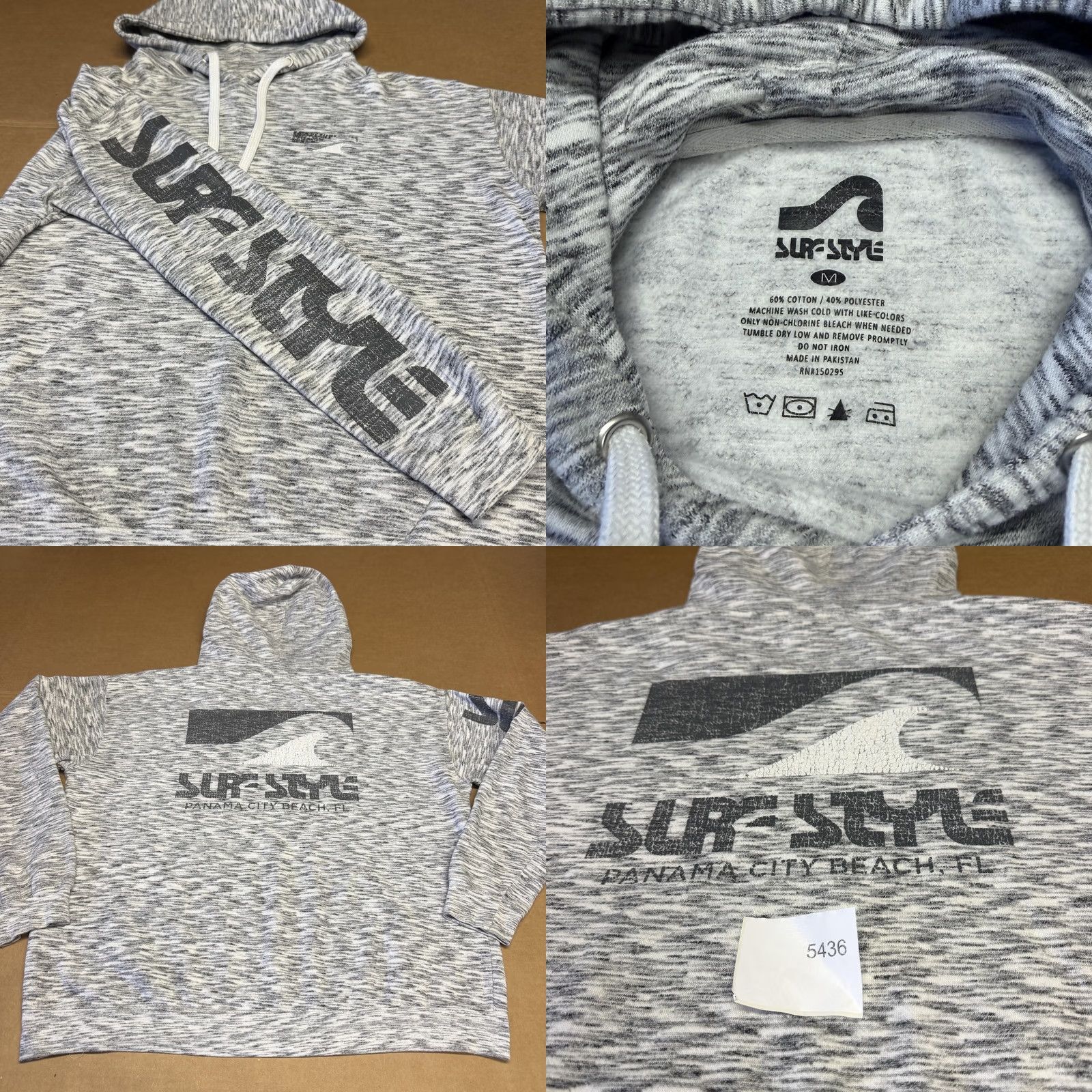 Vintage VINTAGE Surf Style Hoodie Mens Medium Gray Panama City Beach Graphic Pullover Fleece Size US M / EU 48-50 / 2 - 8 Thumbnail