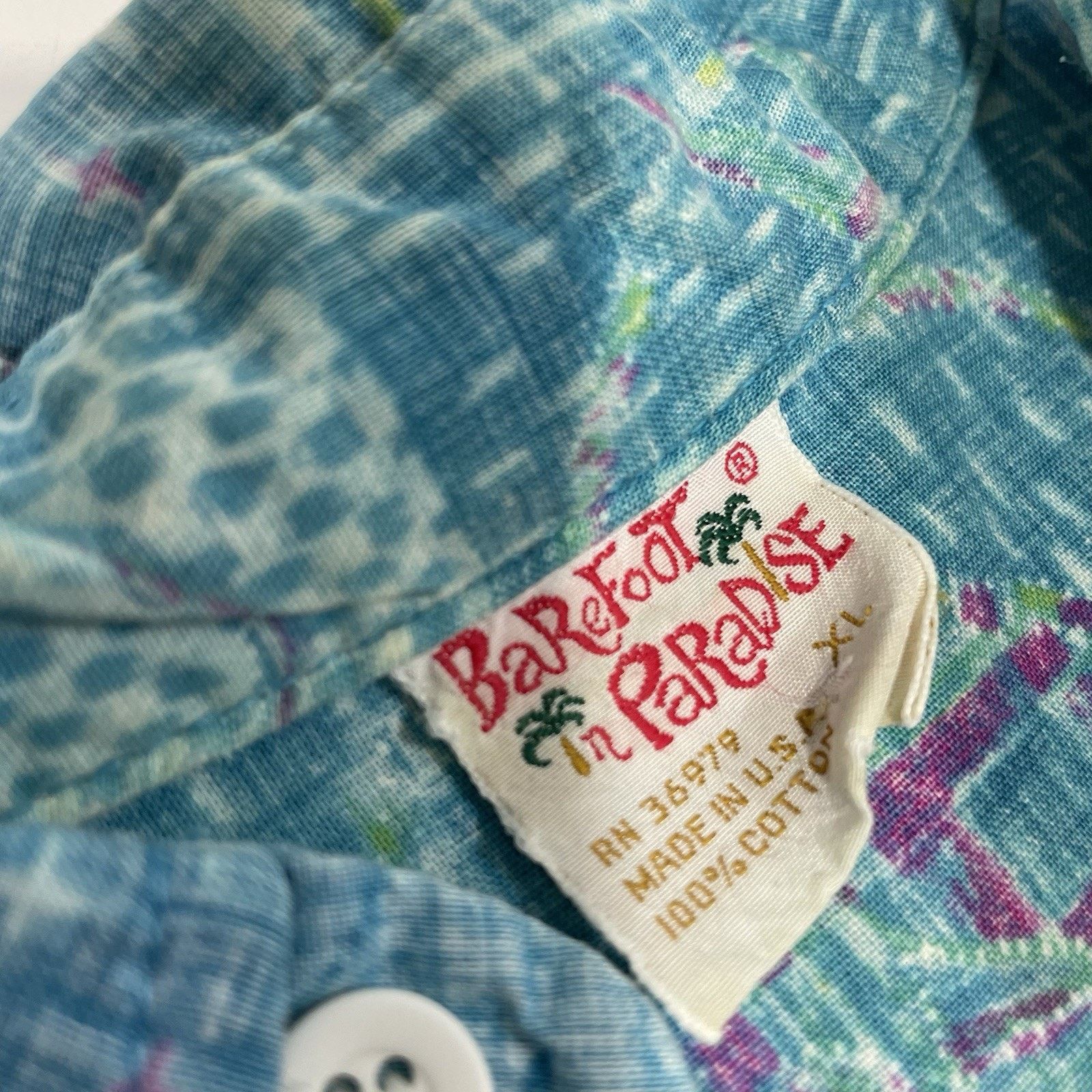 All-In Barefoot In Paradise Blue Hawaiian Shirt Fish Lobster Ray XL Size US XL / EU 56 / 4 - 3 Thumbnail