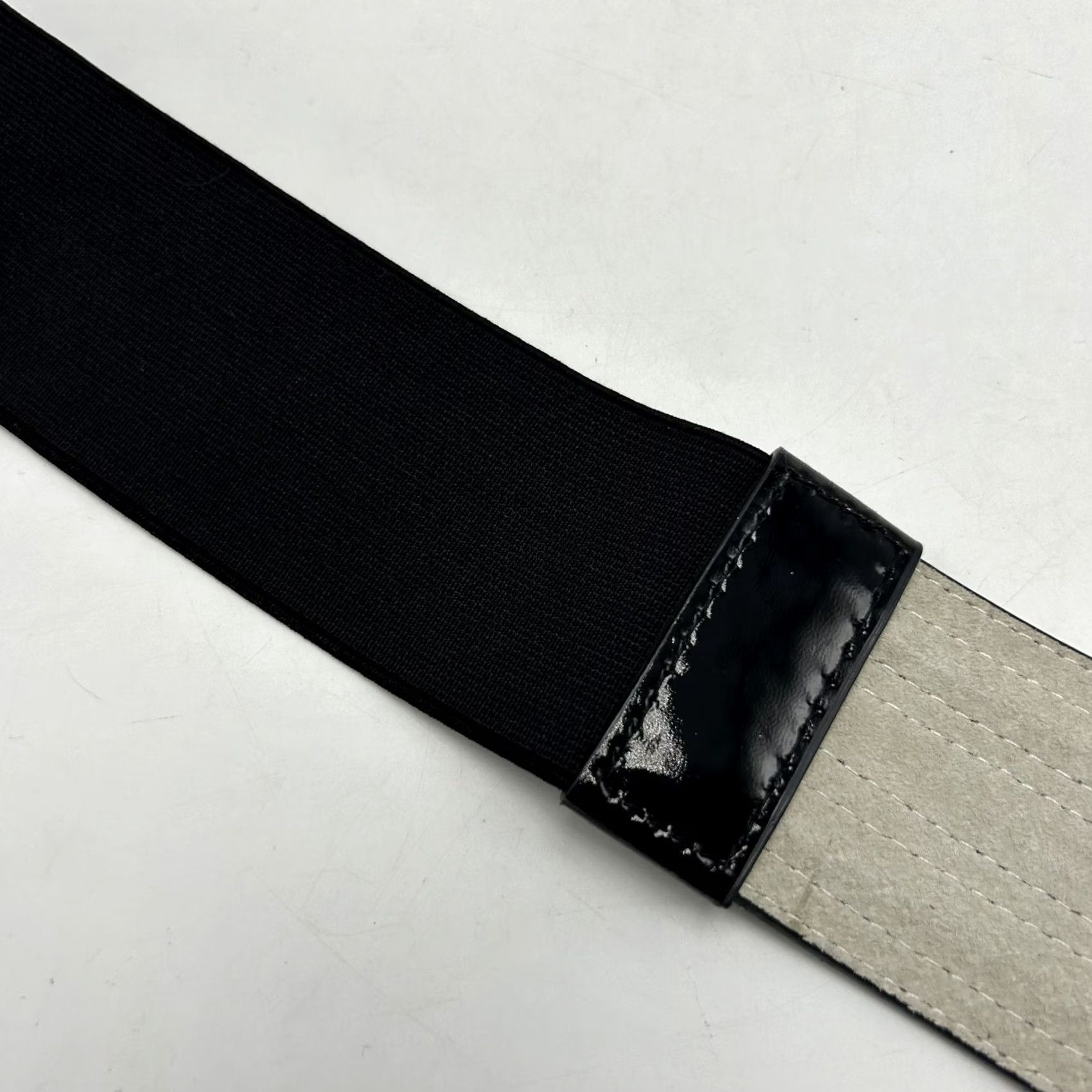 Vintage Statement Belt Womens XS Wide Black White Stretch Back Leather Snake Print 26-29 Size ONE SIZE - 6 Thumbnail