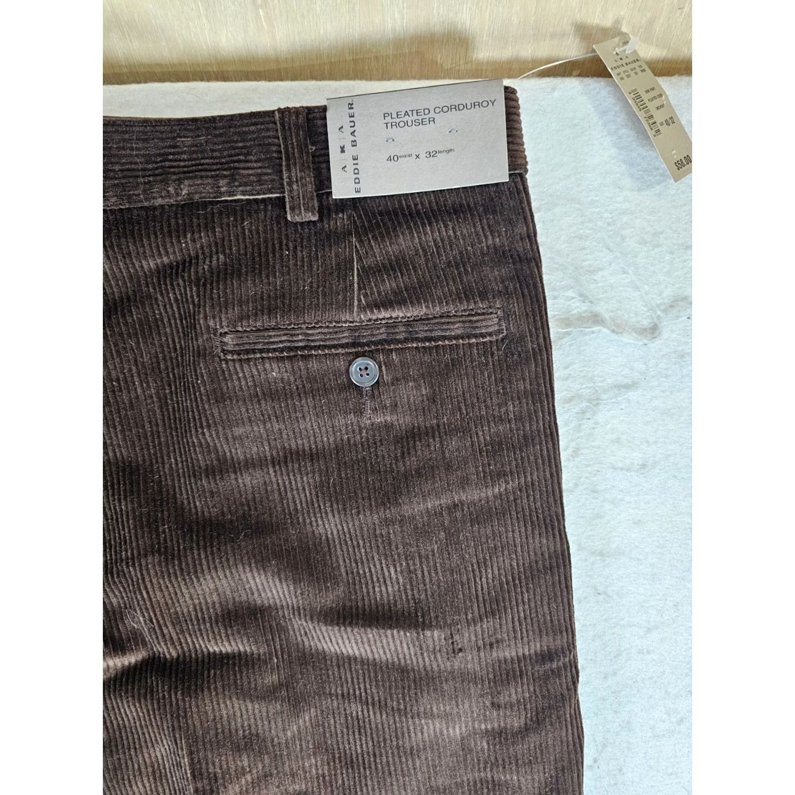 Eddie Bauer VINTAGE Eddie Bauer Corduroy Pants Mens 40x32 Pleated Cuffed Brown Y2K 90s Size US 40 / EU 56 - 6 Thumbnail
