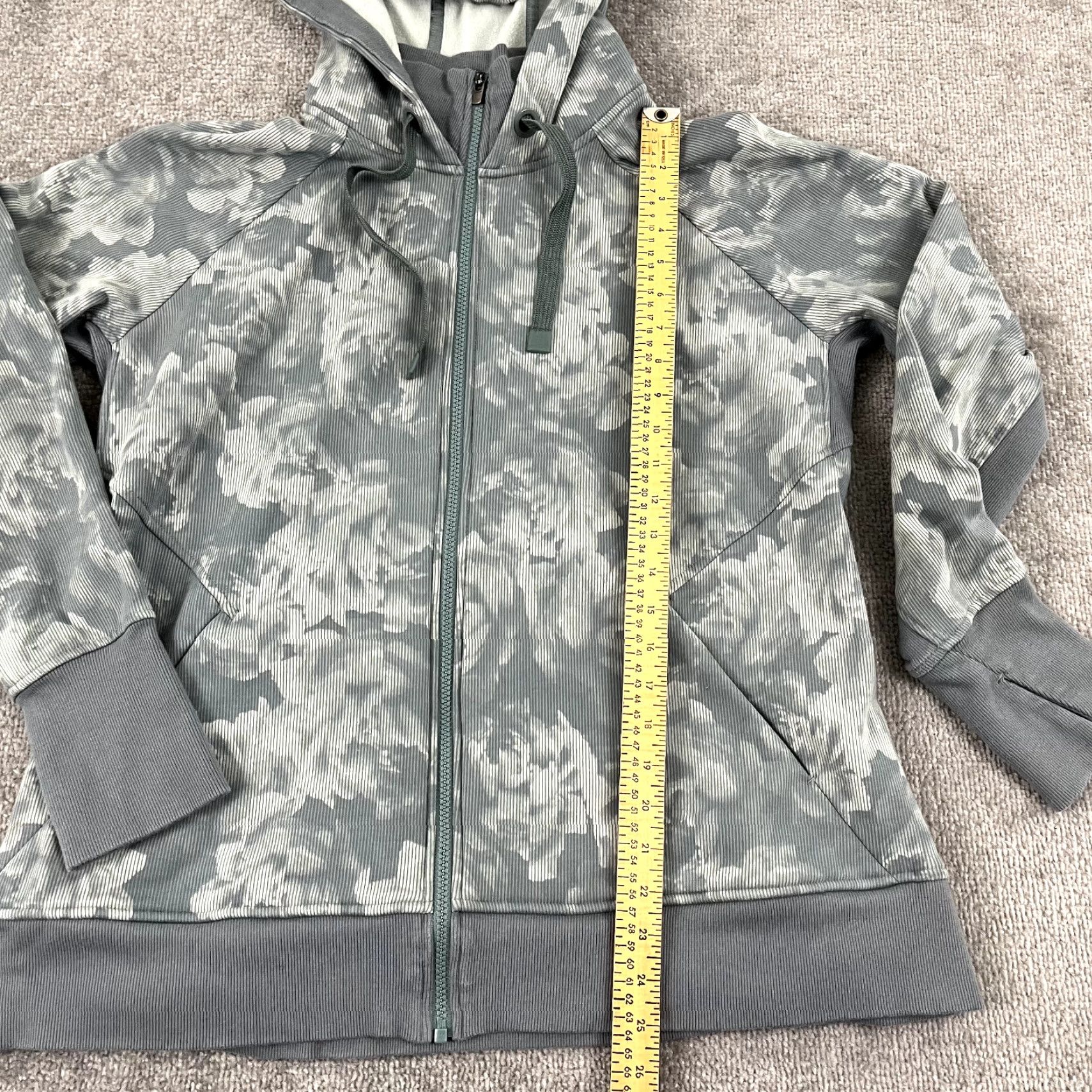 Athleta Athleta Jacket Womens 1X Floral Printed Full Zip Hooded Athleisure Green Size XL / US 12-14 / IT 48-50 - 5 Thumbnail