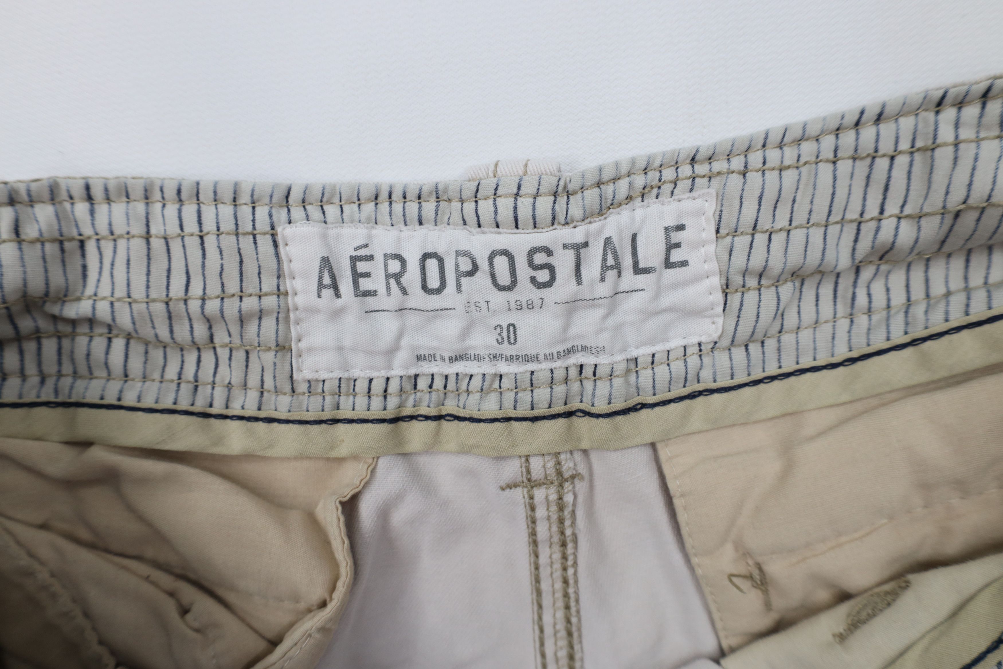 Aeropostale Vintage Aeropostale Heavyweight Cargo Shorts Beige Cotton Size US 30 / EU 46 - 9 Thumbnail