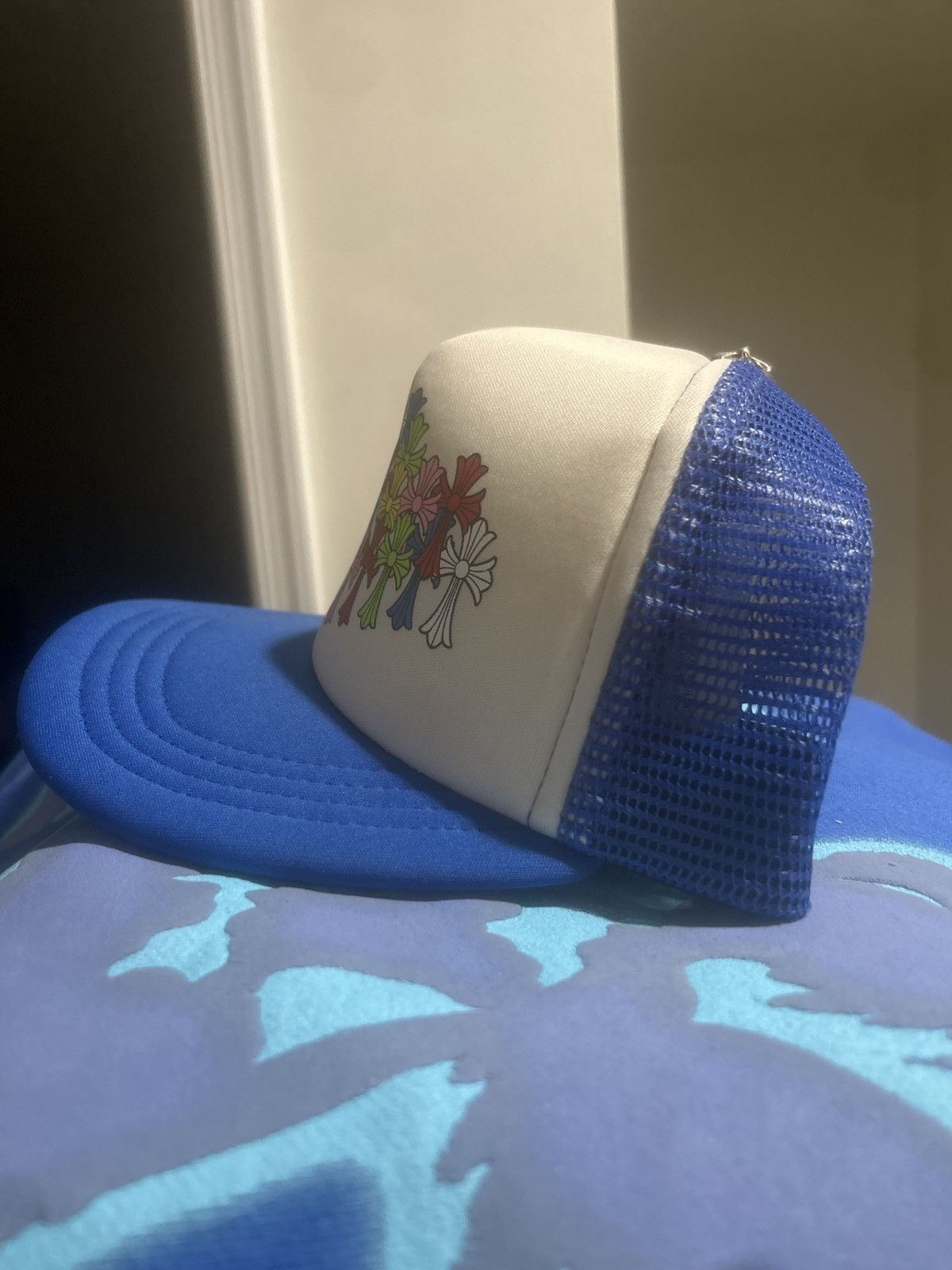 Chrome Hearts Chrome Hearts Crosse Trucker Hat 'Blue/White' Size ONE SIZE - 3 Thumbnail