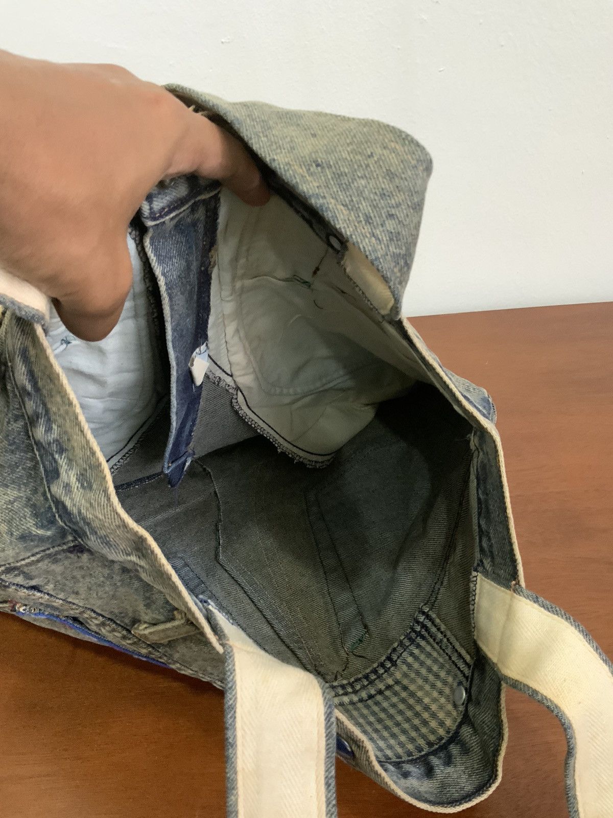 If Six Was Nine Offshore Italian Custom Denim Patchwork Tote Bag Size ONE SIZE - 9 Thumbnail