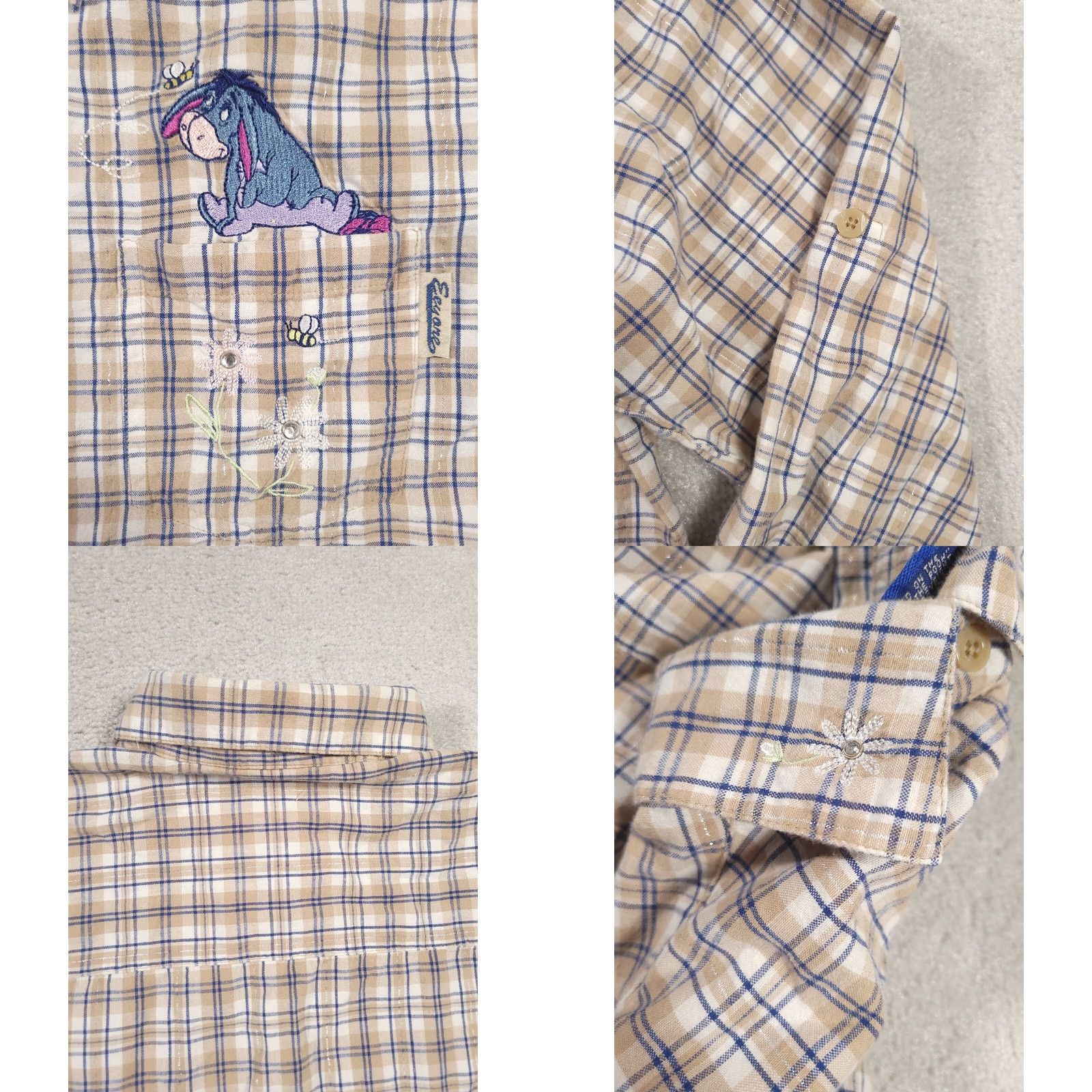 Disney Disney Eeyore Plaid Button Up Shirt Womens S Embroidered Metallic Embellished Size S / US 4 / IT 40 - 8 Thumbnail