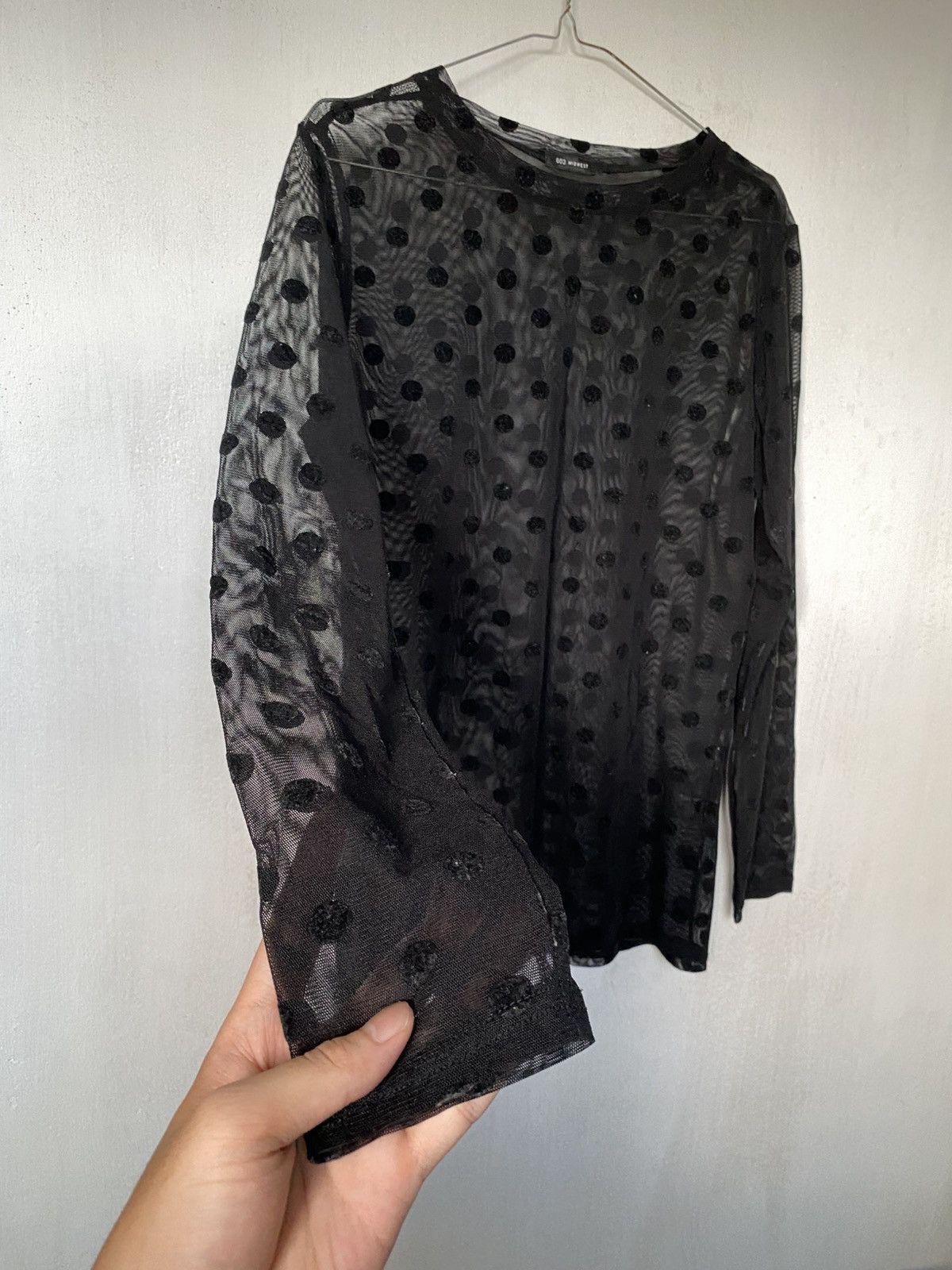 If Six Was Nine × Japanese Brand Midwest Fishnet Mesh Polkadot Longsleeve Size US M / EU 48-50 / 2 - 3 Thumbnail