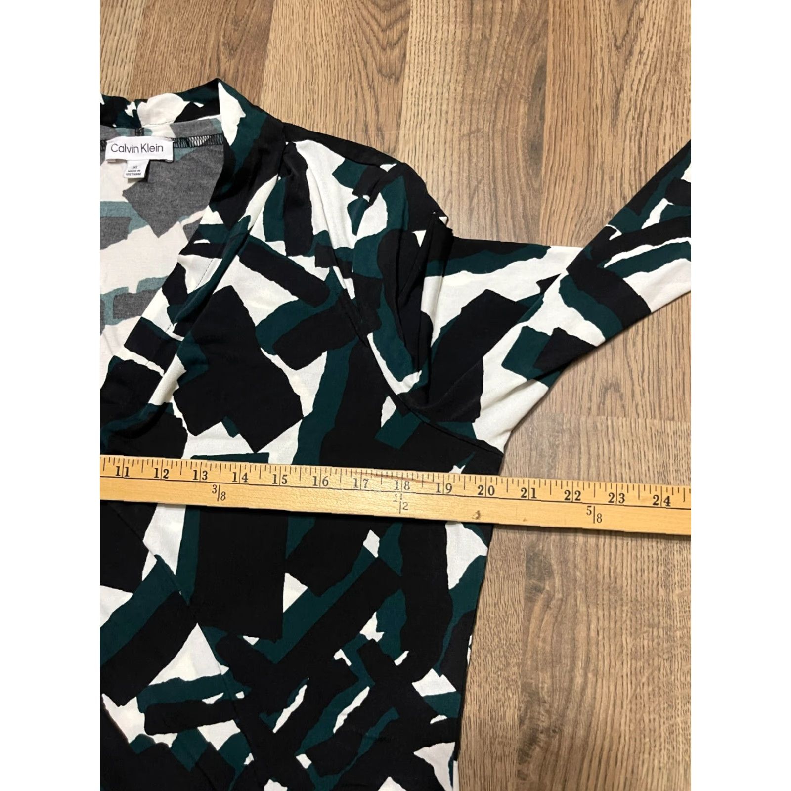 Calvin Klein Calvin Klein Collection Shirt Womens XL Button Up Black Green White Long Sleeve Casual Regular Modern Free Return Mens? Size XL / US 12-14 / IT 48-50 - 5 Thumbnail