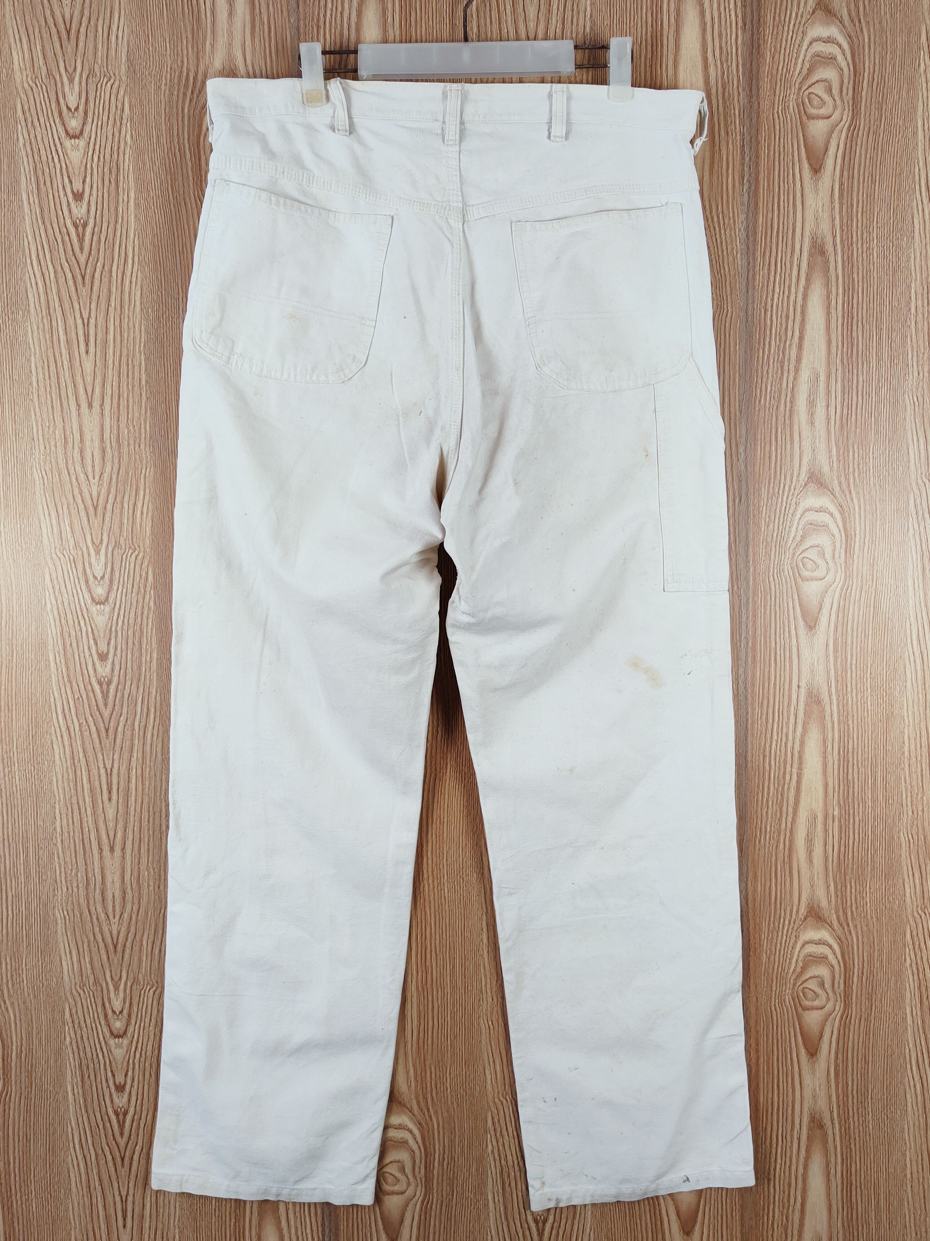 Vintage Blue Bell White Distressed Ripped Jeans #W530 Size US 36 / EU 52 - 8 Thumbnail