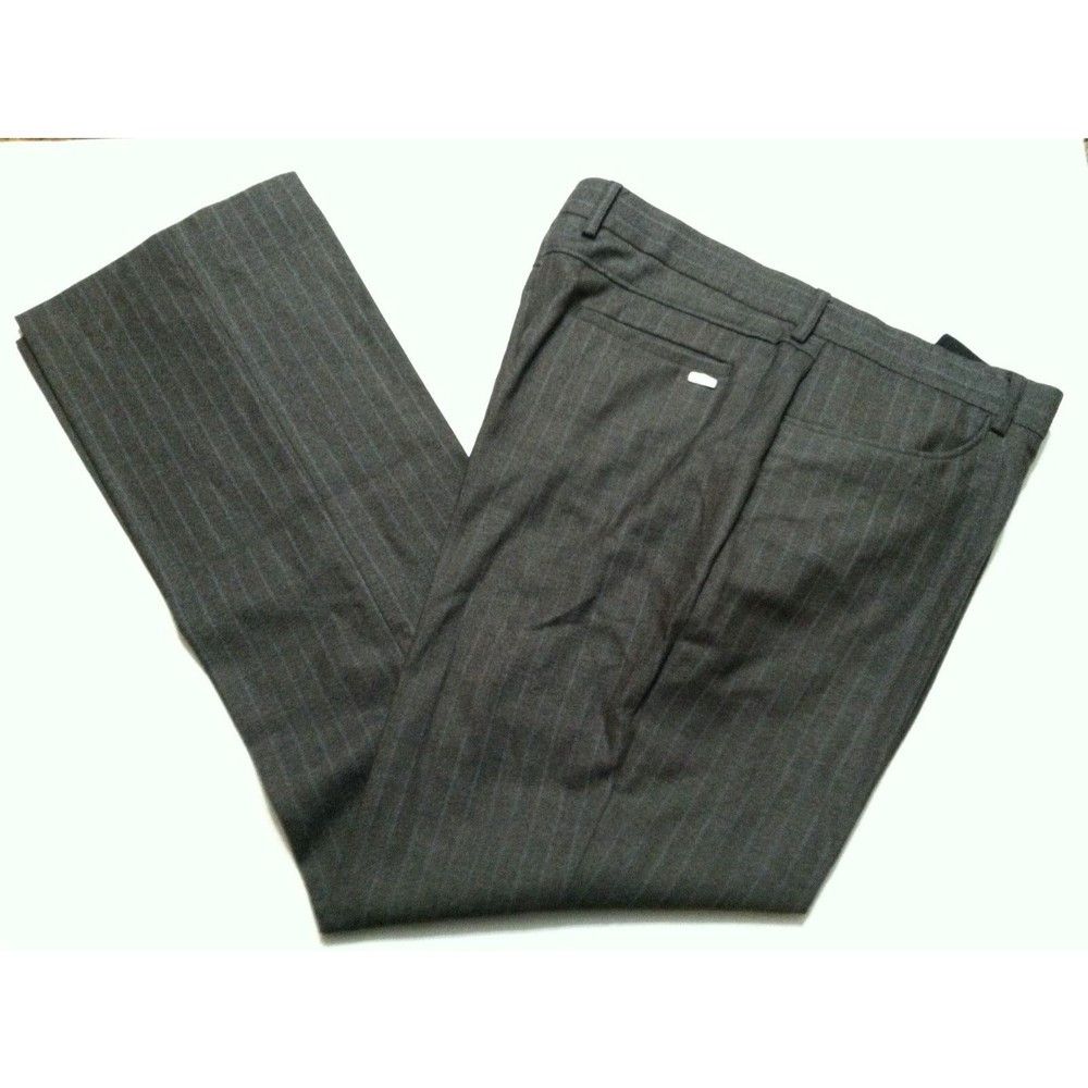Ted Baker TED BAKER MEN'S BROWN 100%WOOL STRIPED DRESS PANTS 38/34 Size 38L - 3 Thumbnail