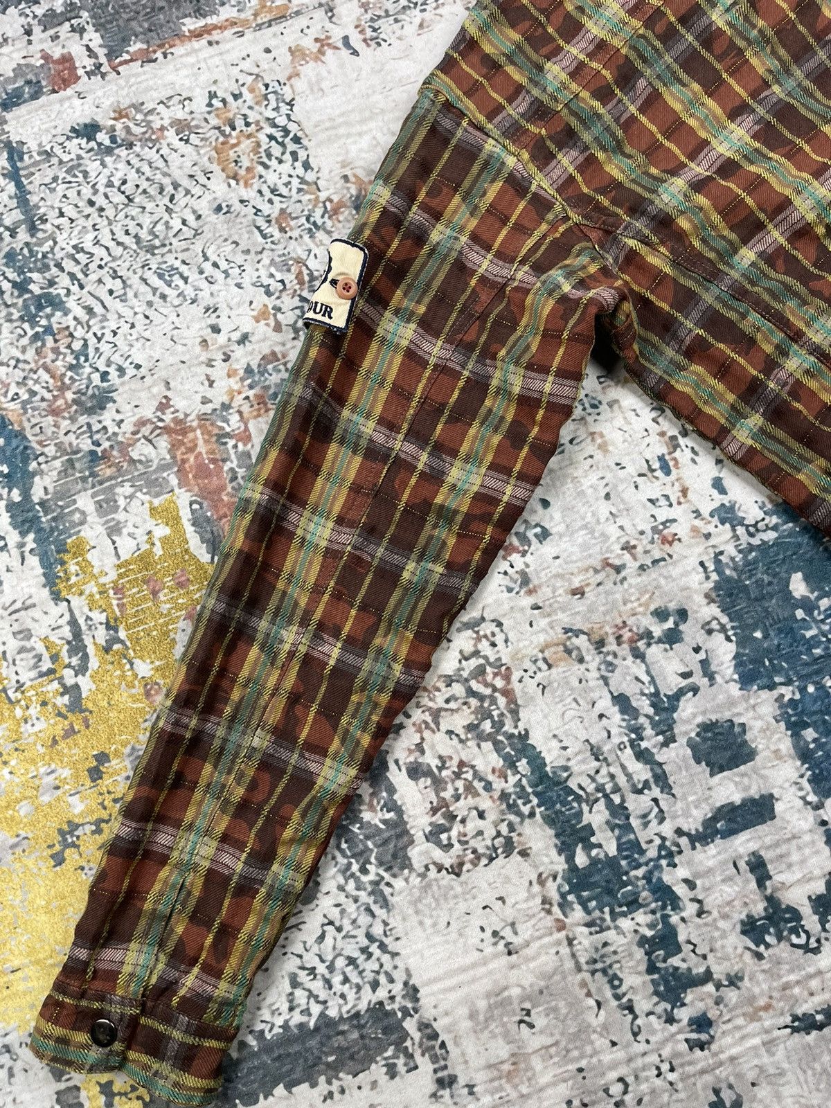 Japanese Brand Rush Hour Plaid Gold Thread Camo Print Shirt Jackets Size US M / EU 48-50 / 2 - 7 Thumbnail