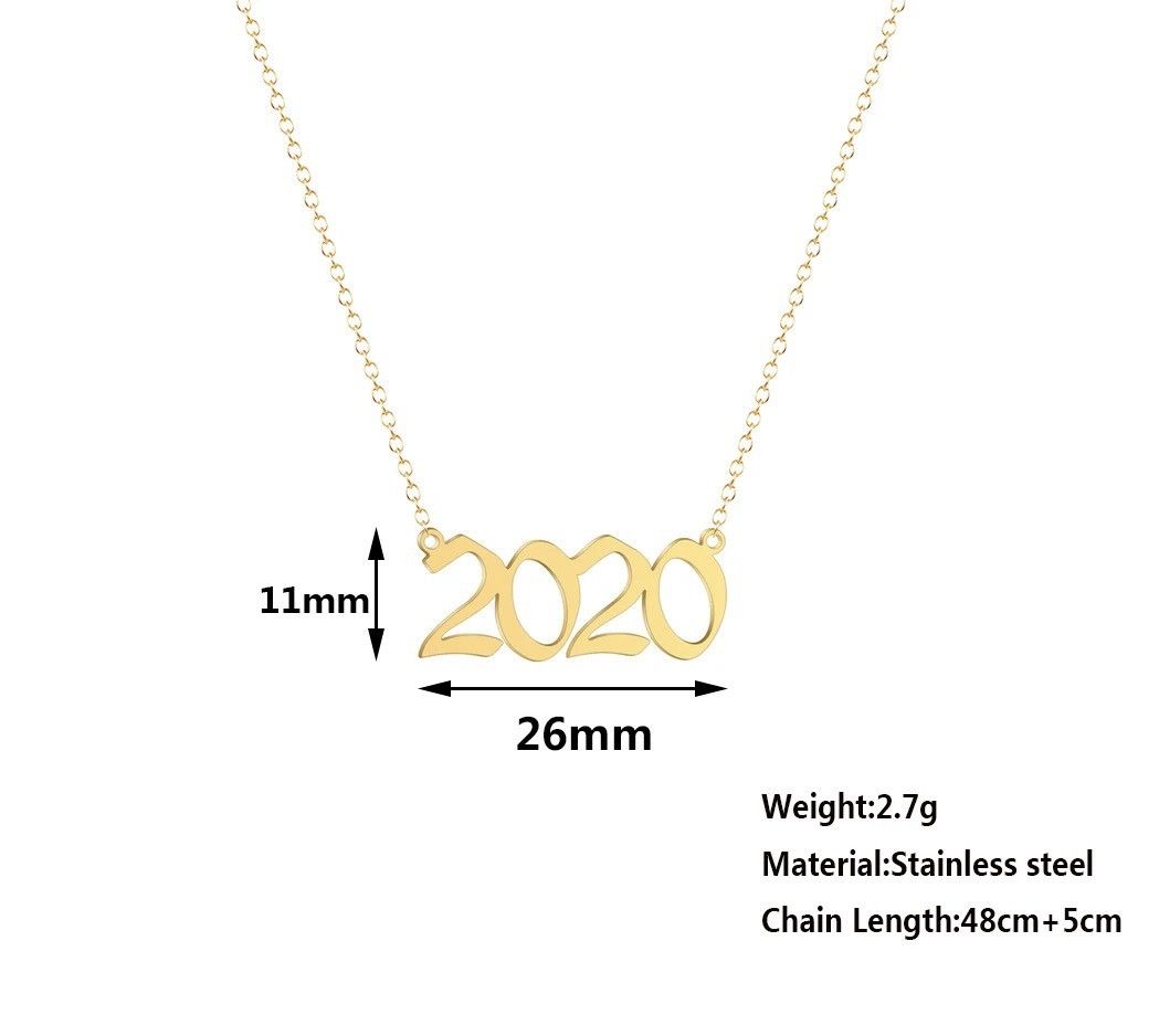 Jewelry Cxwind Stainless Steel Birth Year Necklaces For Women Men Size ONE SIZE - 5 Thumbnail