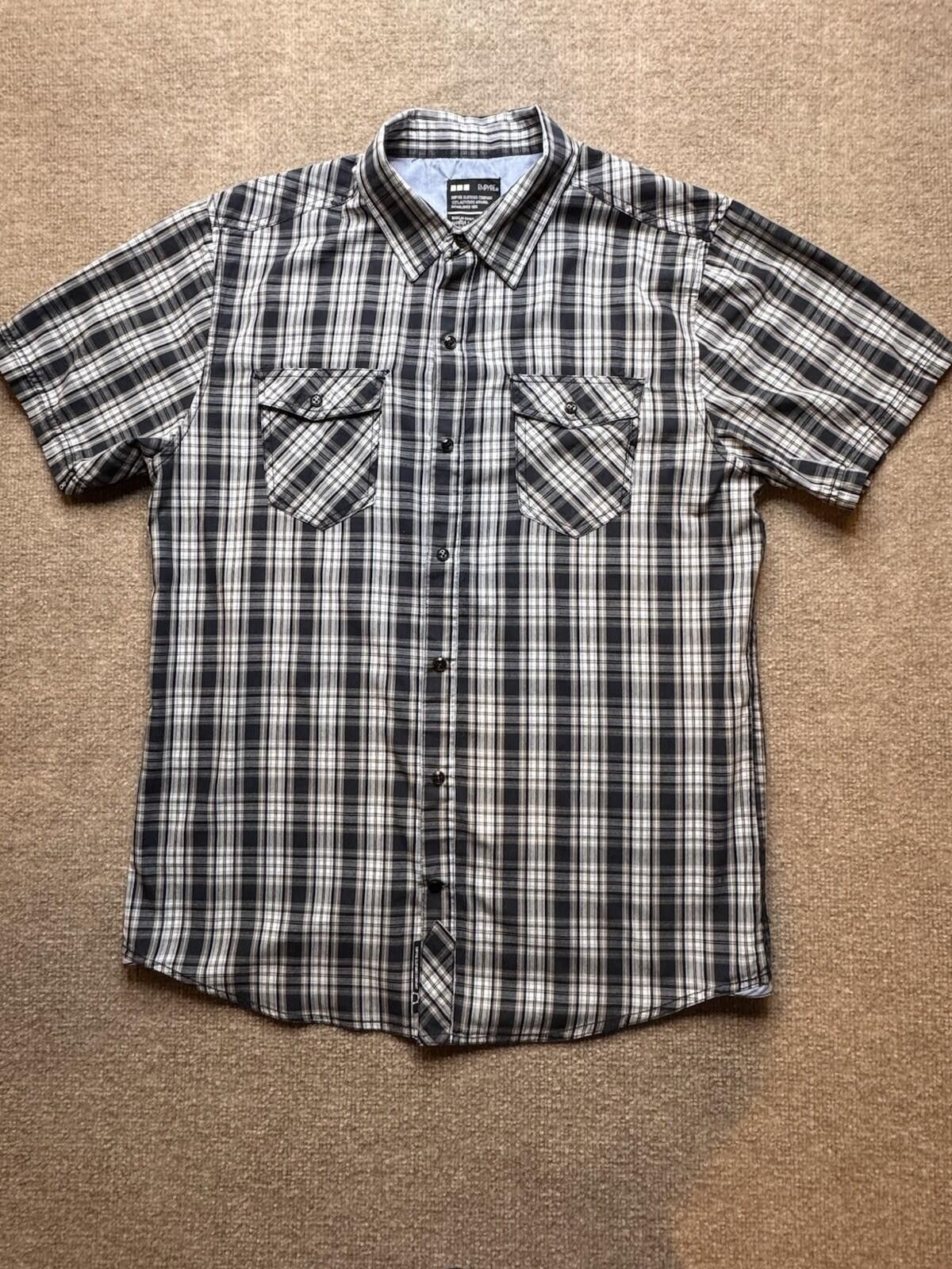 Empyre Empyre Men's Lg Gray Plaid Short Sleeve Pearl Snap Up [730] Size US L / EU 52-54 / 3 - 2 Thumbnail