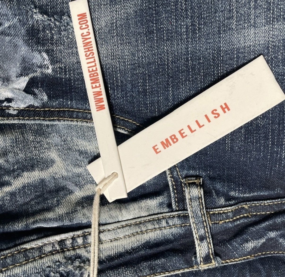 Embellish Tall Cano stack denim ripped long inseam exaggerated fit Size US 34 / EU 50 - 4 Thumbnail
