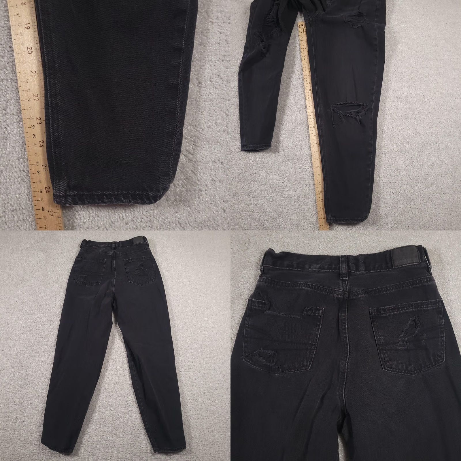 Vintage American Eagle Jeans Womens 0 Relaxed Mom High Rise Distressed Ripped Denim Pant Size 25" / US 0 / IT 36 - 9 Thumbnail