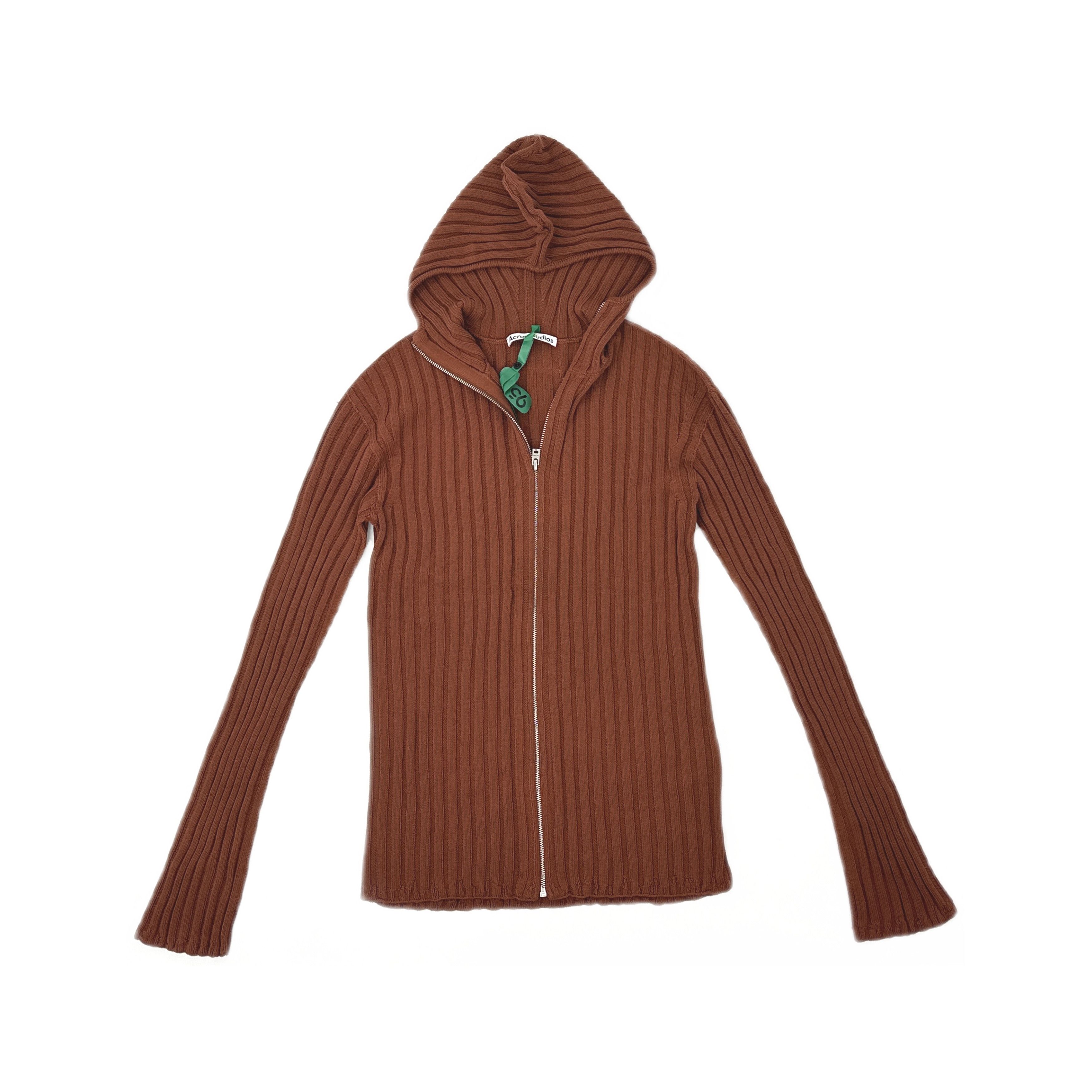 Acne Studios Acne Studios Ribbed Knit Zip Hoodie Size M Size US M / EU 48-50 / 2 - 1 Thumbnail