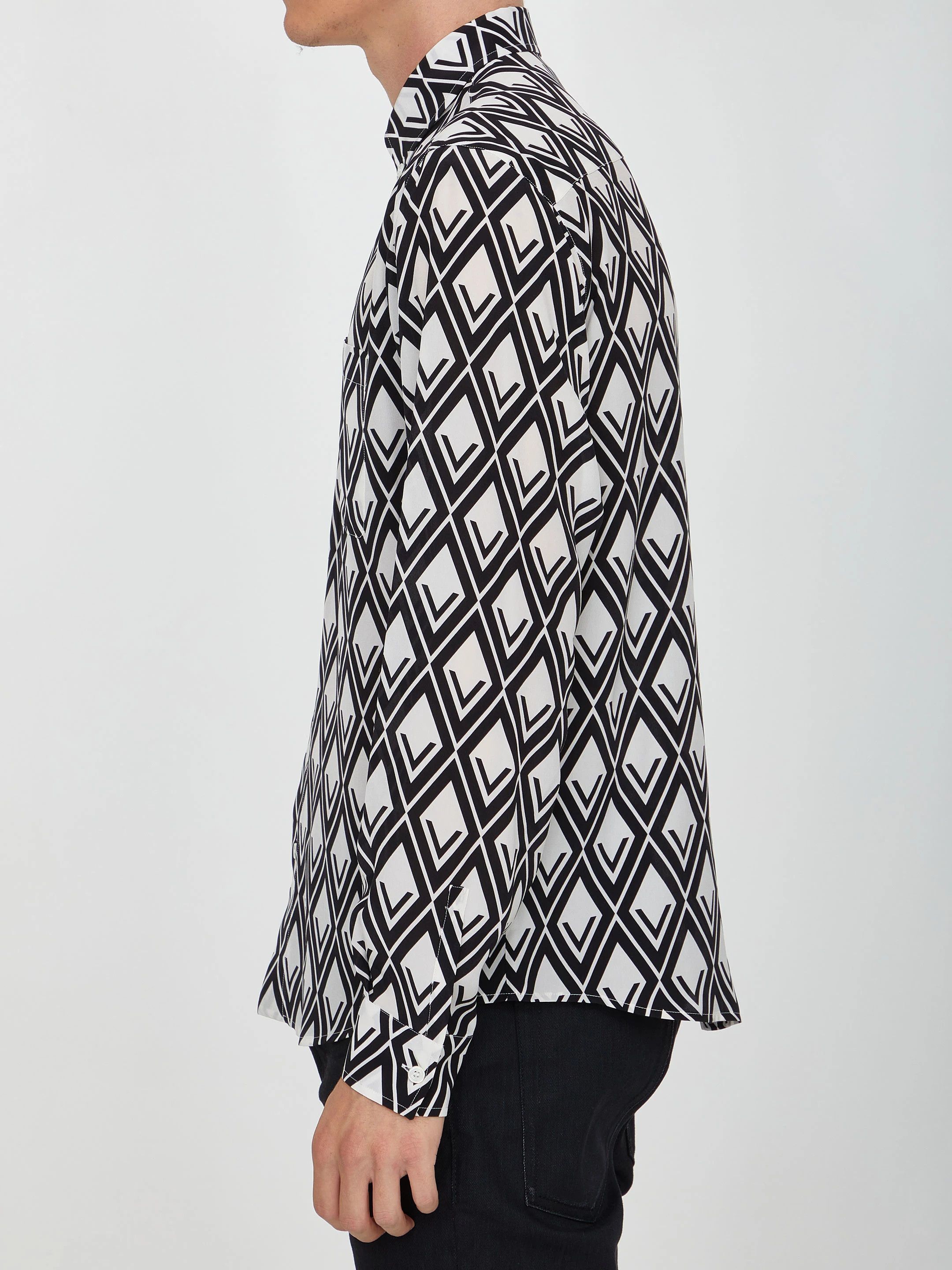 Valentino o1y0525 Patterned Shirt in White/Black Size US S / EU 44-46 / 1 - 3 Thumbnail
