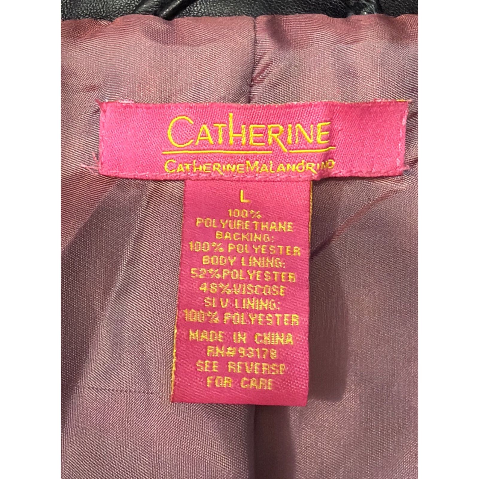 Vintage Catherine Malandrino Black Moto Zip Biker Jacket Women L Pink Lining Zip Pockets Jacket Size L / US 10 / IT 46 - 2 Thumbnail