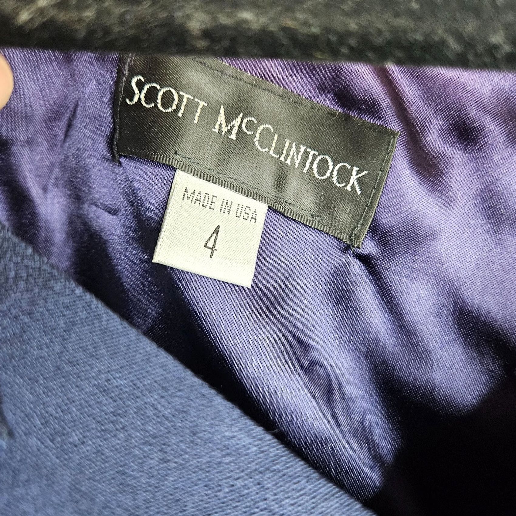 Vintage Scott Mcclintock Women's Navy blue Lined Top Button Back V-Neck Casual Blouse Size 4 NEW Size S / US 4 / IT 40 - 3 Thumbnail