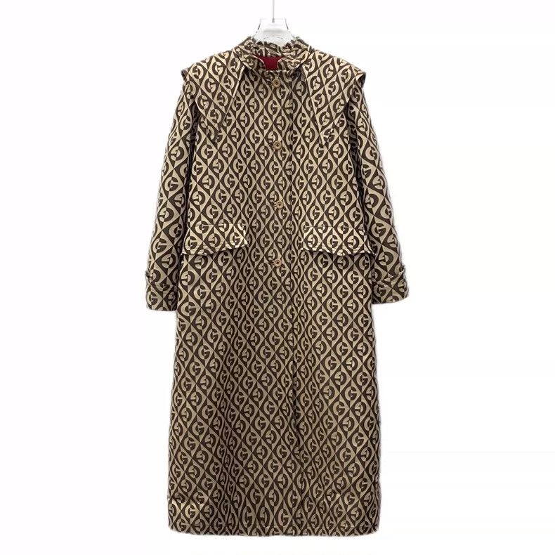Gucci Gucci Brown logo full printed wool long-sleeved windbreaker Size XS / US 0-2 / IT 36-38 - 1 Thumbnail