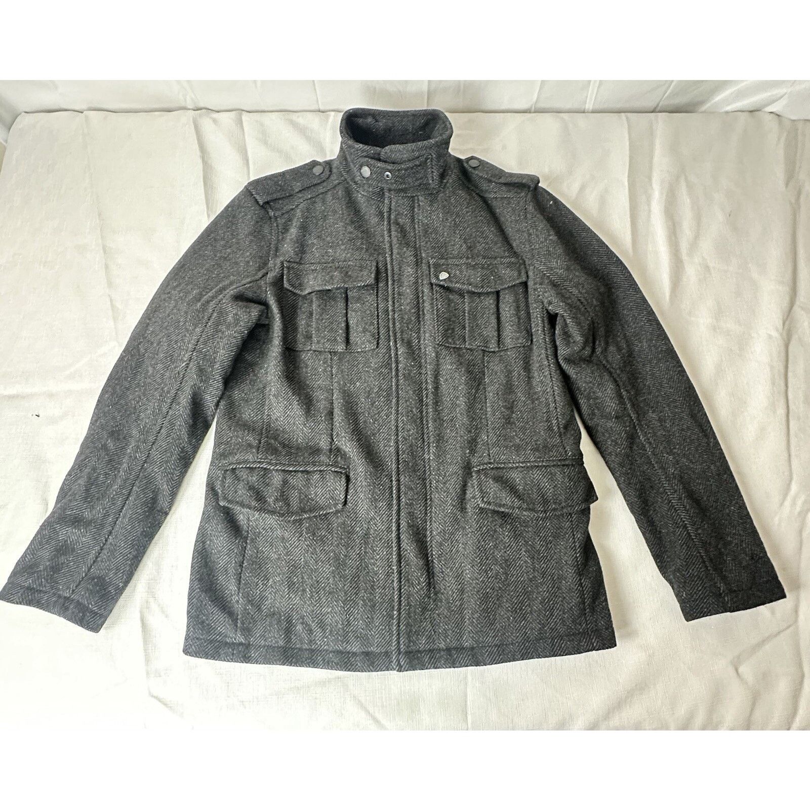 Ben Sherman Ben Sherman Military Utility Wool Blend Jacket Herringbone S Size US S / EU 44-46 / 1 - 3 Thumbnail