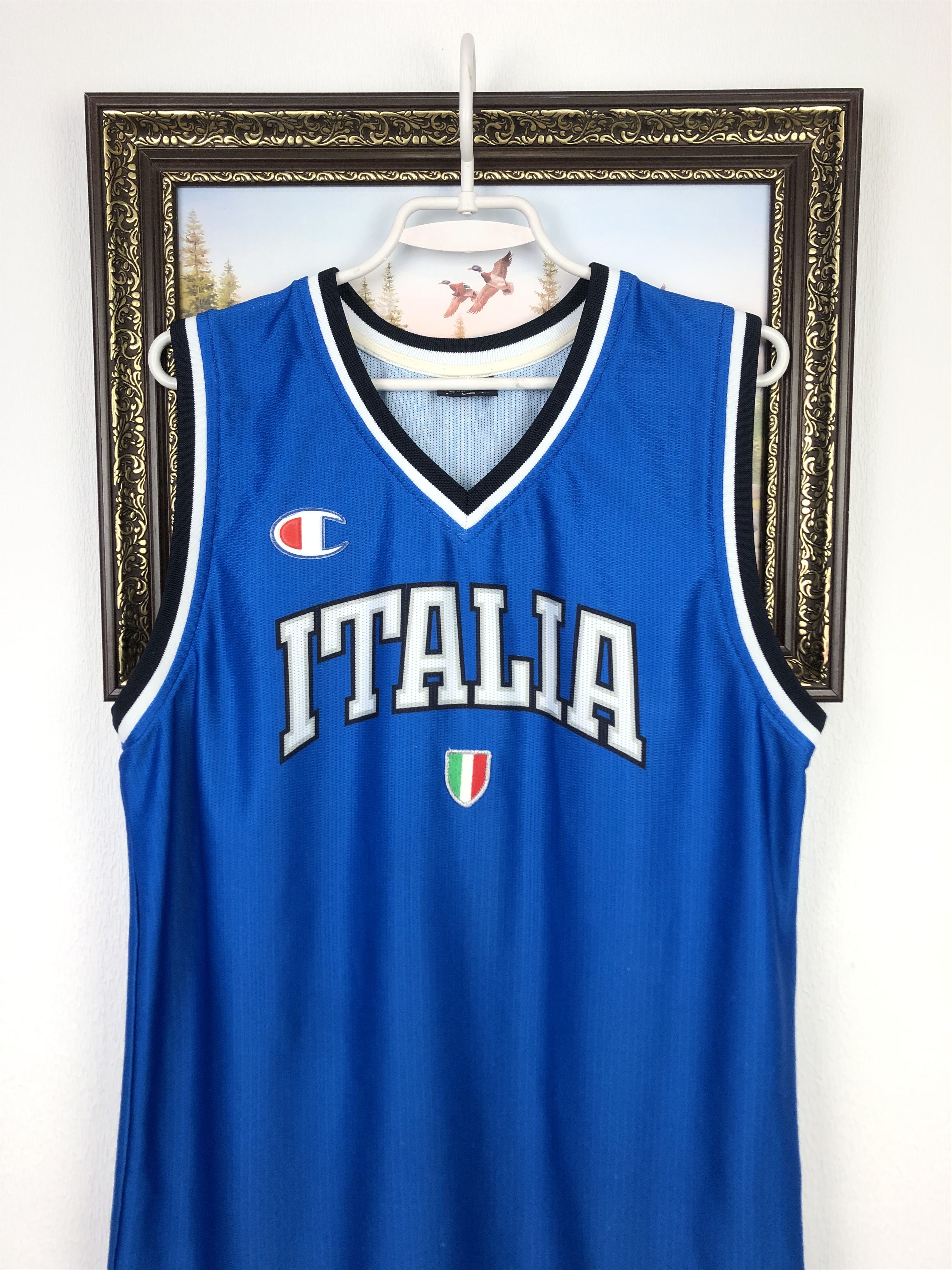 Champion Vintage Champion Italy Basketball NBA Shirt National Tee Size US M / EU 48-50 / 2 - 2 Thumbnail
