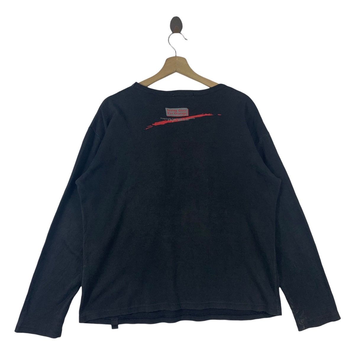 Japanese Brand DANGEROUS WARNING punk zipper long sleeve tee Size US L / EU 52-54 / 3 - 4 Thumbnail