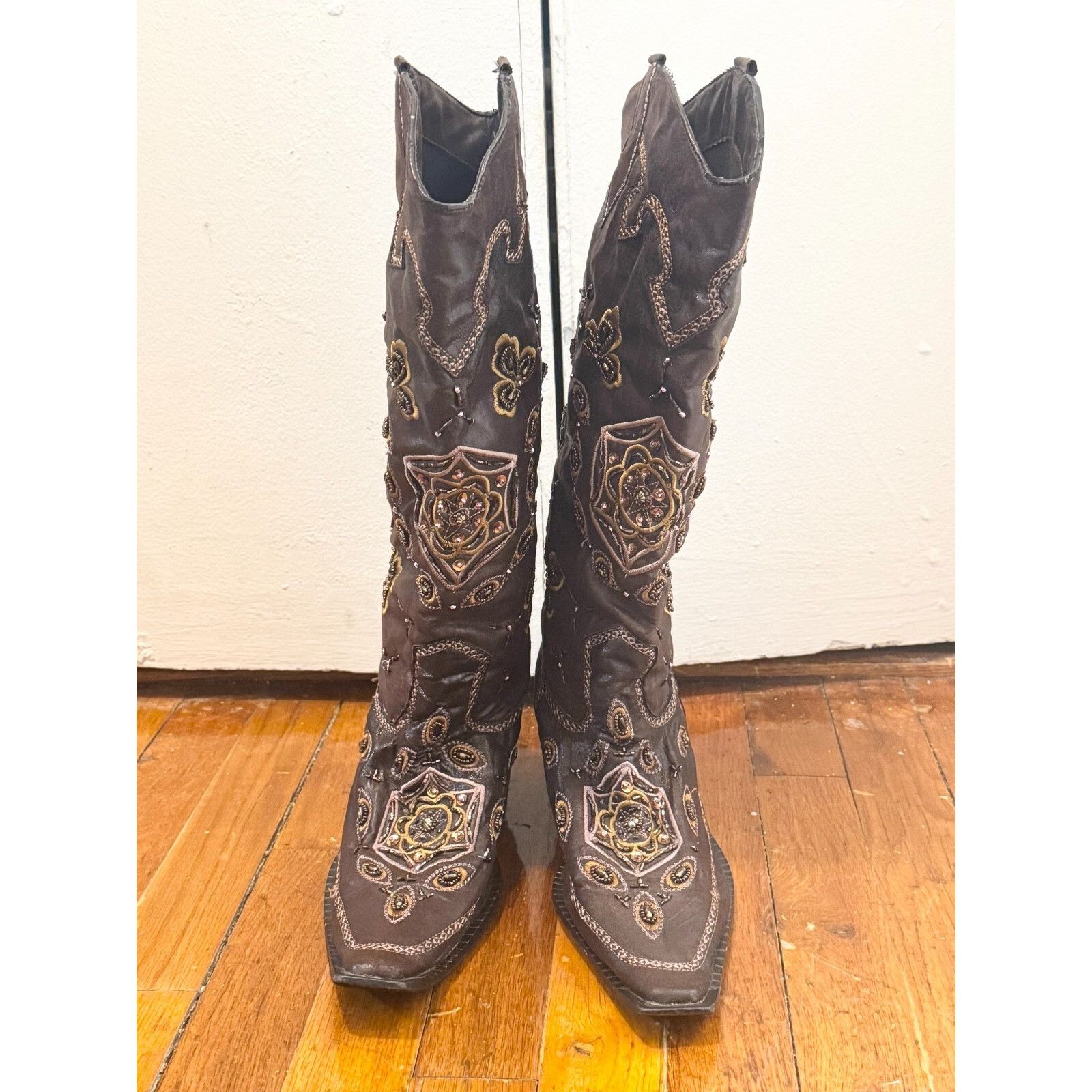 Vintage Vintage embellished beaded embroidered cowboy boots size 41 Size US 10 / IT 40 - 8 Thumbnail