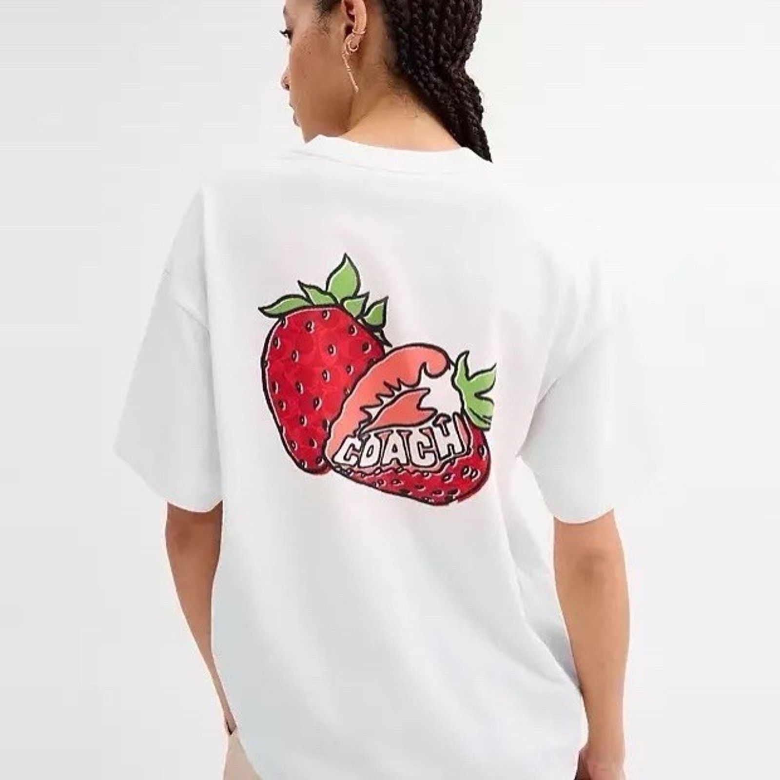 Coach NWT Coach WOMEN Strawberry T Shirt Organic Cotton CAH64 L Size L / US 10 / IT 46 - 8 Thumbnail