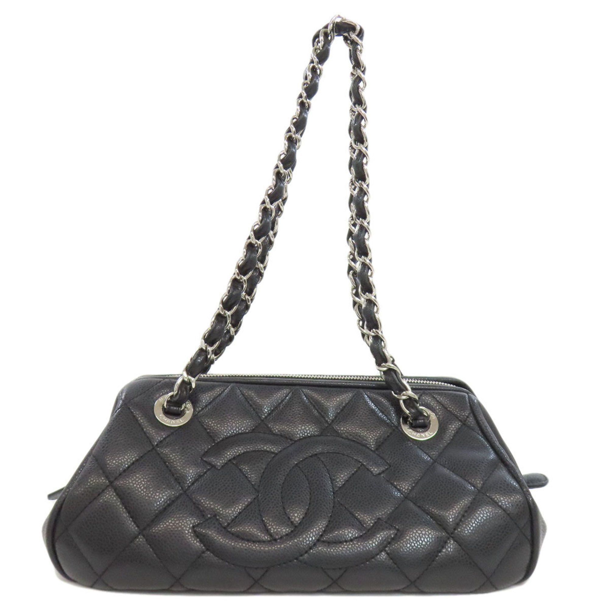 Chanel Matelasse Tote Bag Grained Calfskin Women's in Black