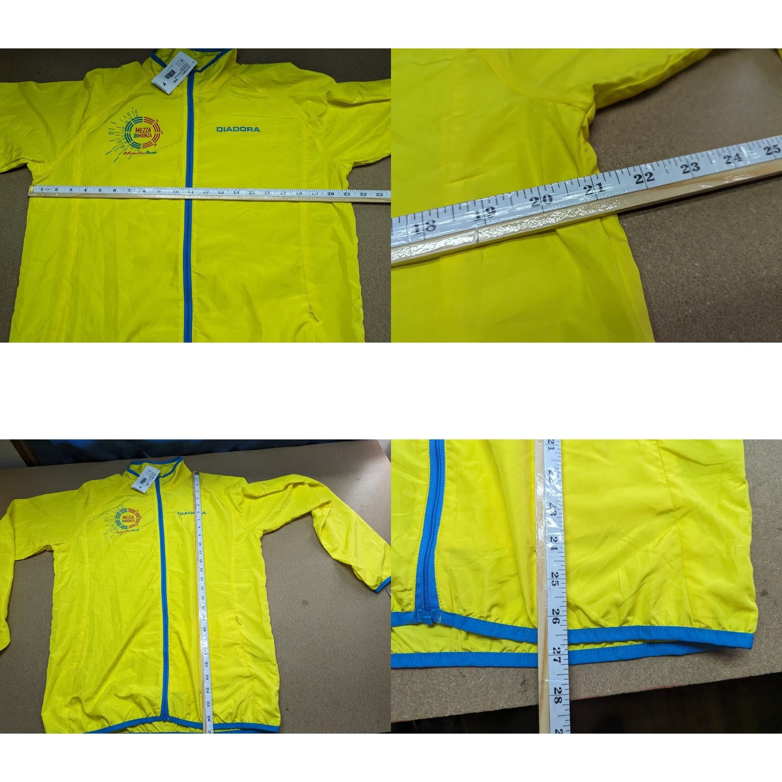 Diadora Diadora Windstopper Mens Jacket Medium Lightweight Full Zip Sport Yellow Windbreaker Mens Jacket Size US M / EU 48-50 / 2 - 8 Thumbnail