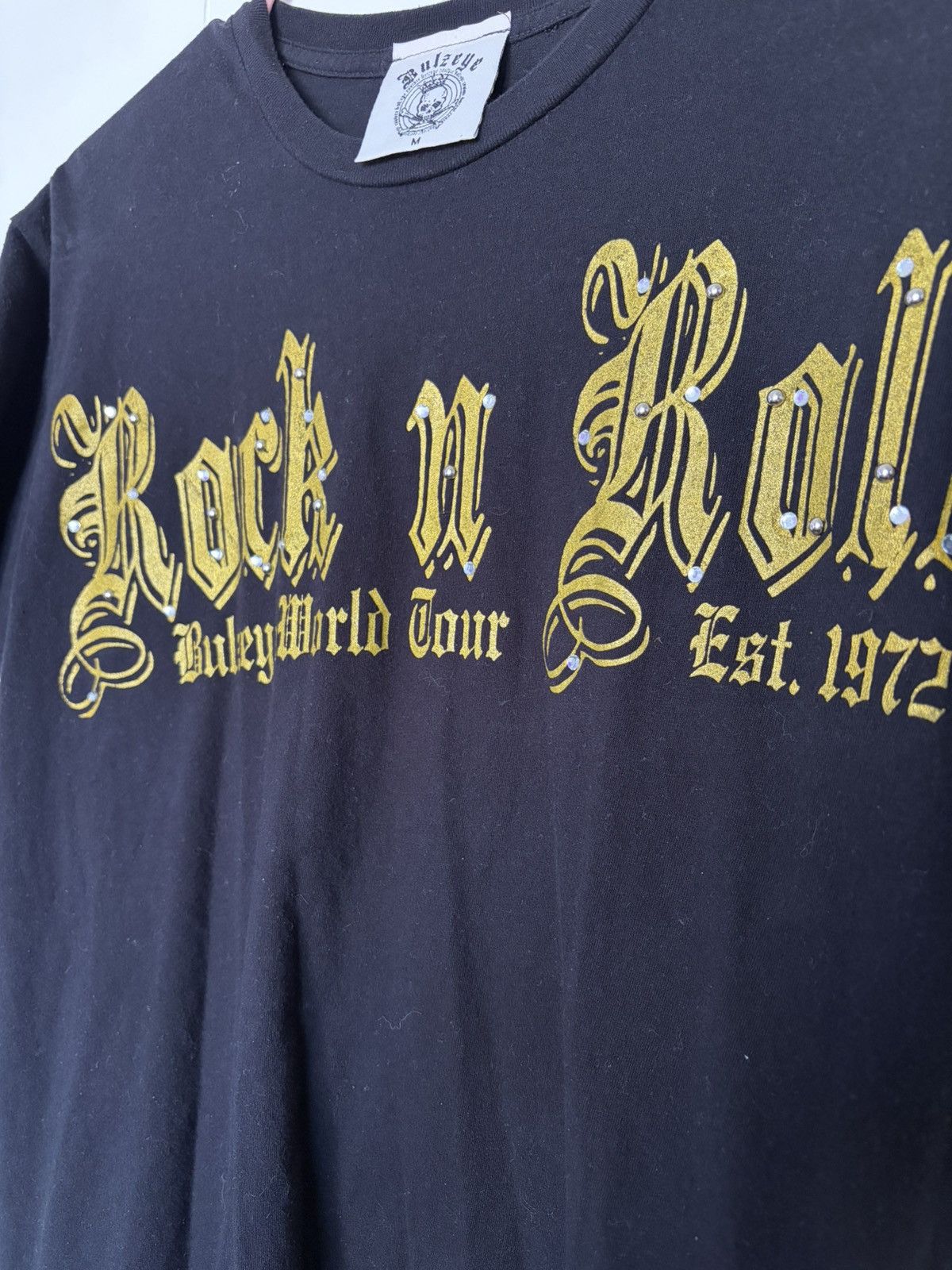 Vintage Bulzeye “Rock and Roll” studded vintage t-shirt Size US M / EU 48-50 / 2 - 6 Thumbnail