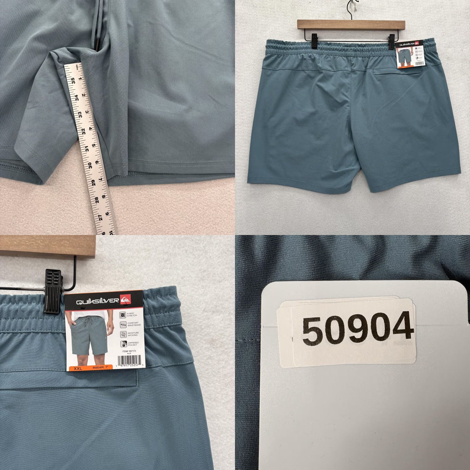 Quiksilver Quiksilver Track Shorts Mens 2XL Blue 7" Inseam Stretch Moisture Wicking Travel Shirt Size US 39 - 8 Thumbnail