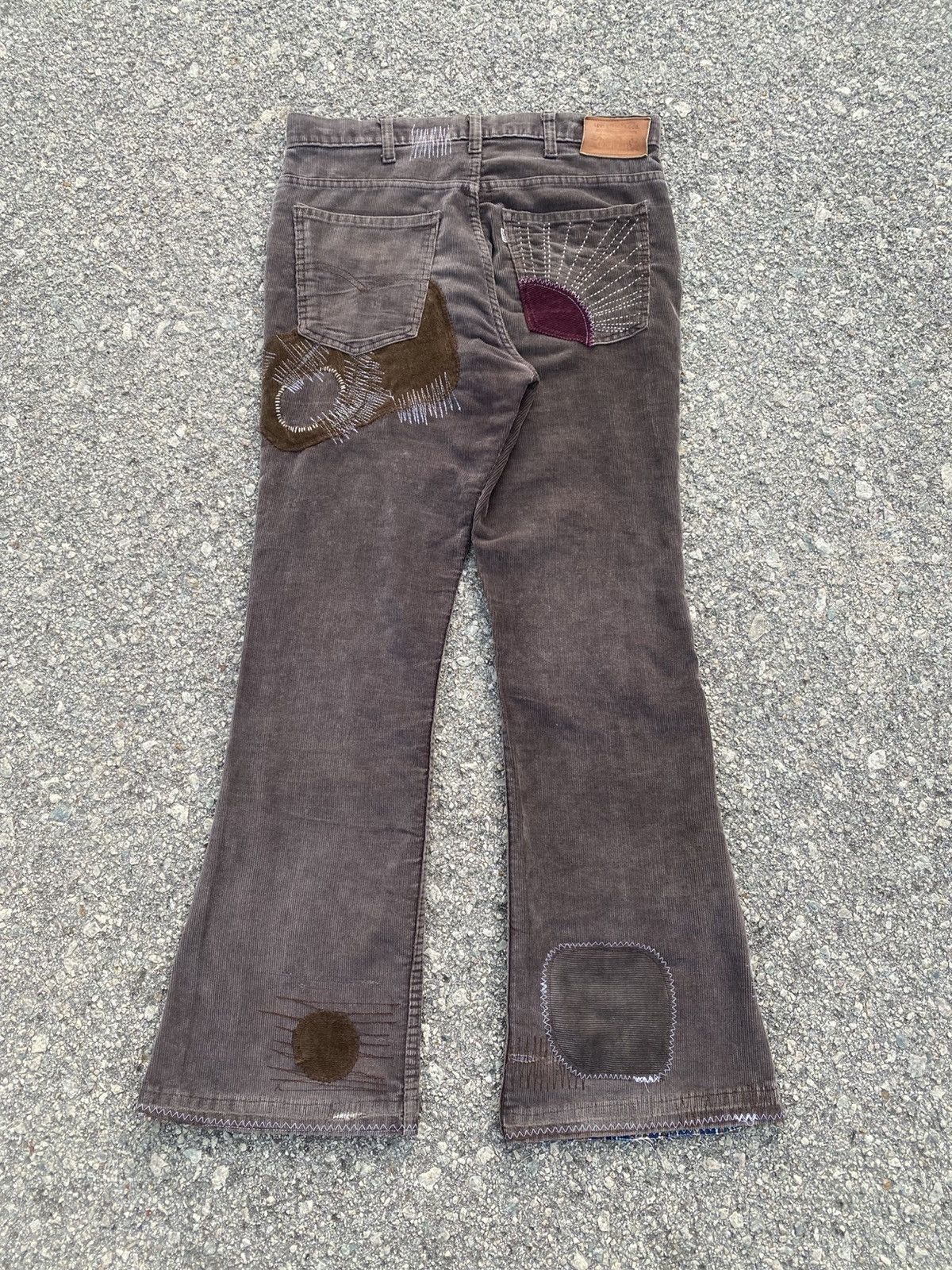 Levi's Vintage Clothing 1970s-80s Levis Corduroy Hippies Patchwork Flared Size US 34 / EU 50 - 3 Thumbnail